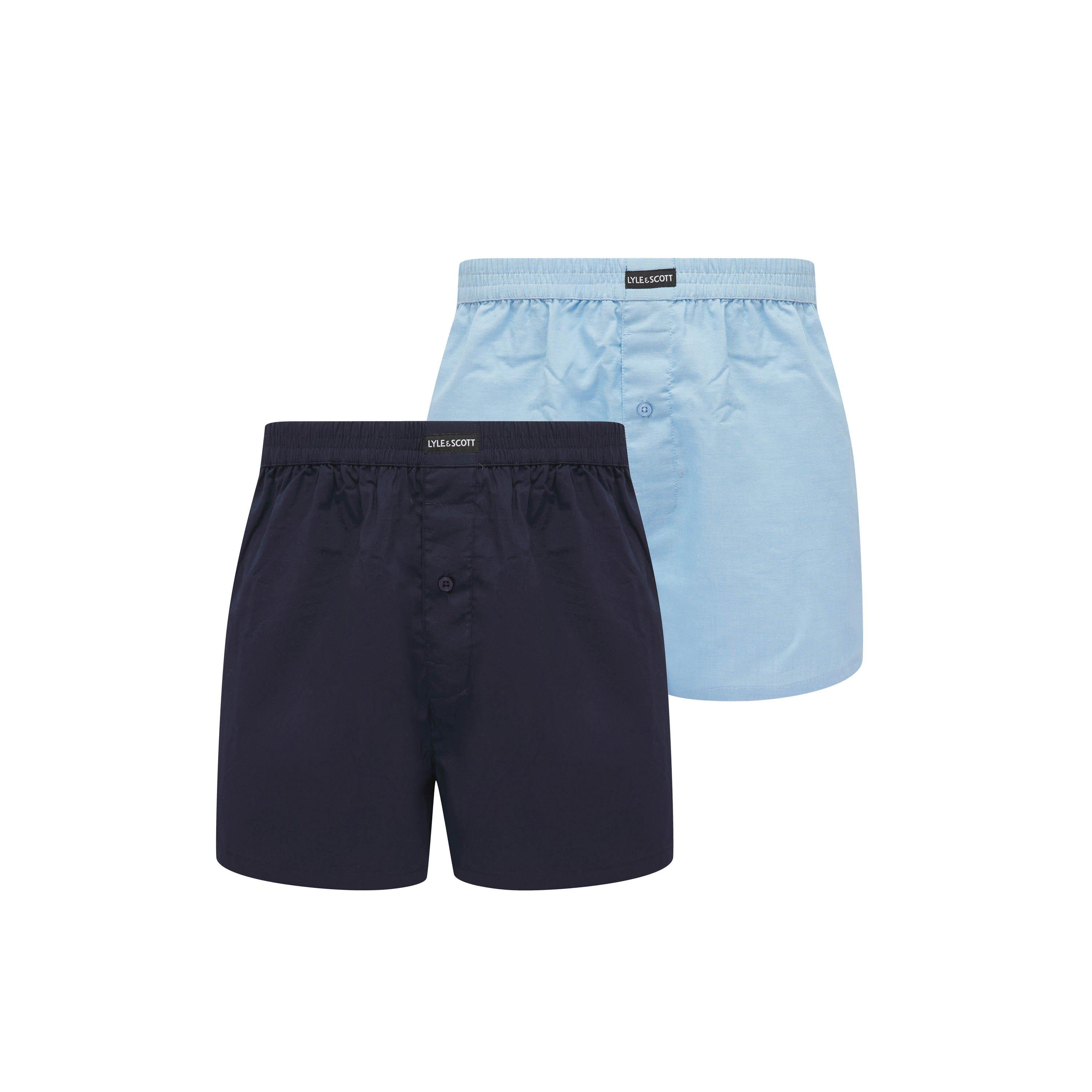 Lyle And Scott Men's Woven Boxer - Blue/Peacoat - 2X Large