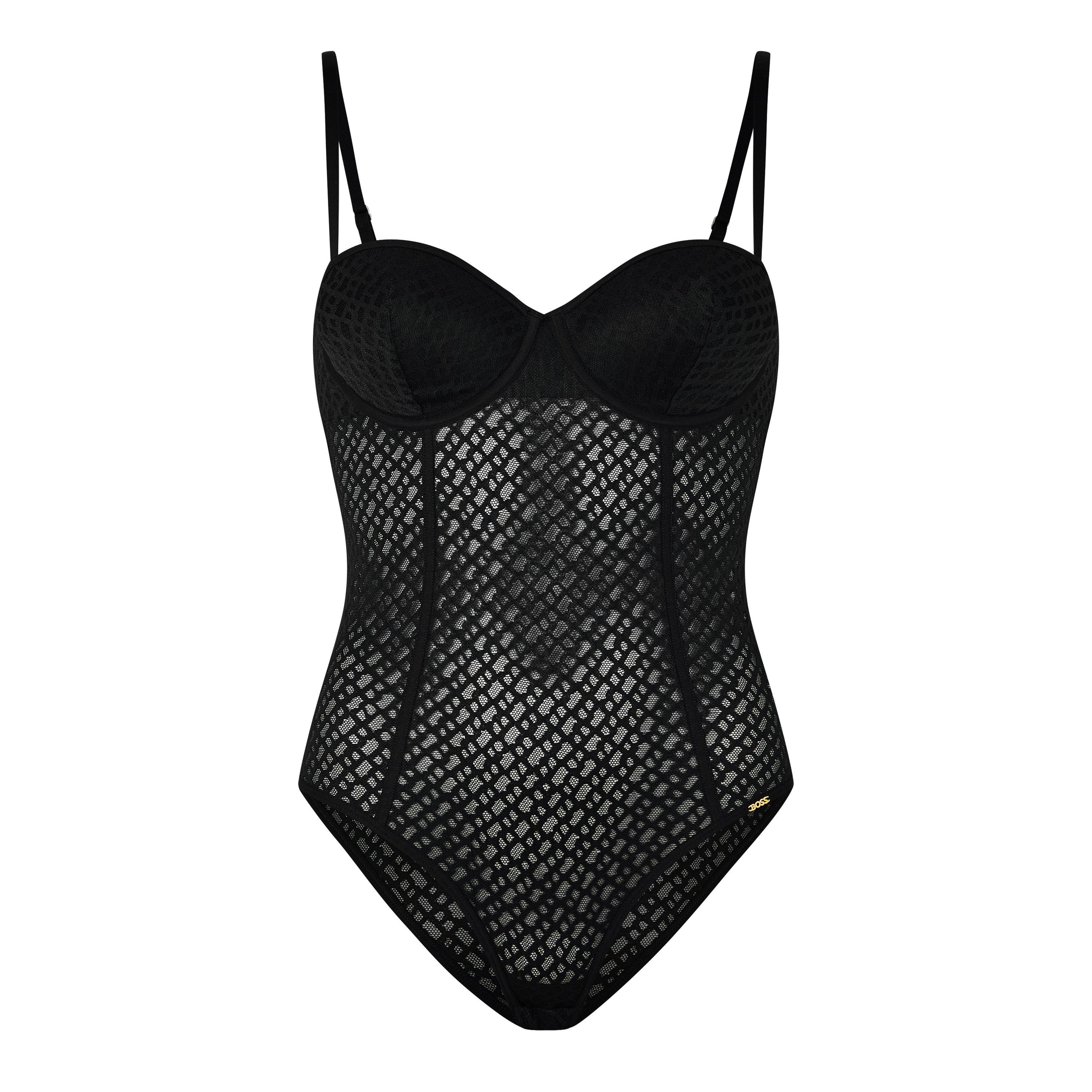 Black - Boss - Women's B Lace Design Bodysuit - 4