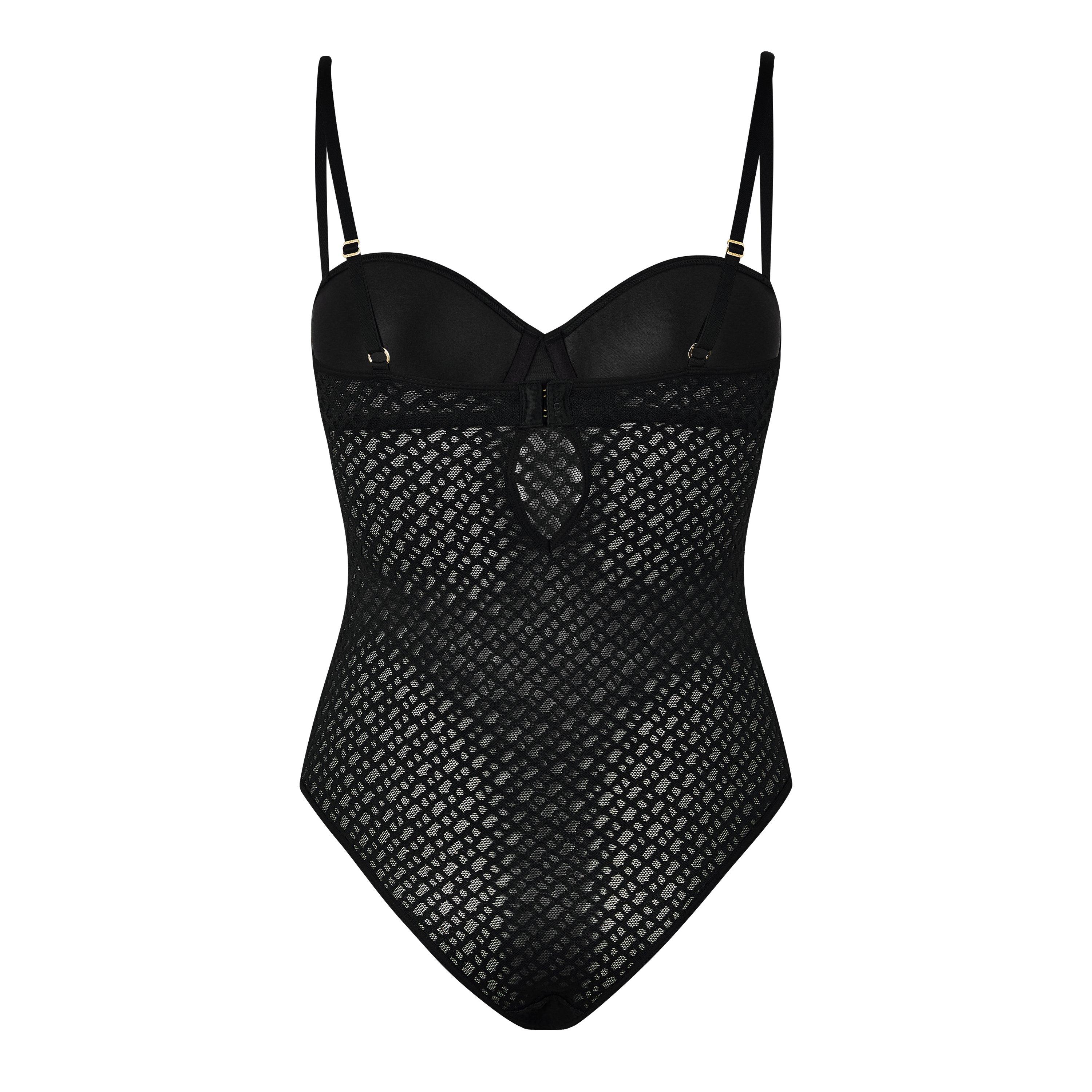 Black - Boss - Women's B Lace Design Bodysuit - 5