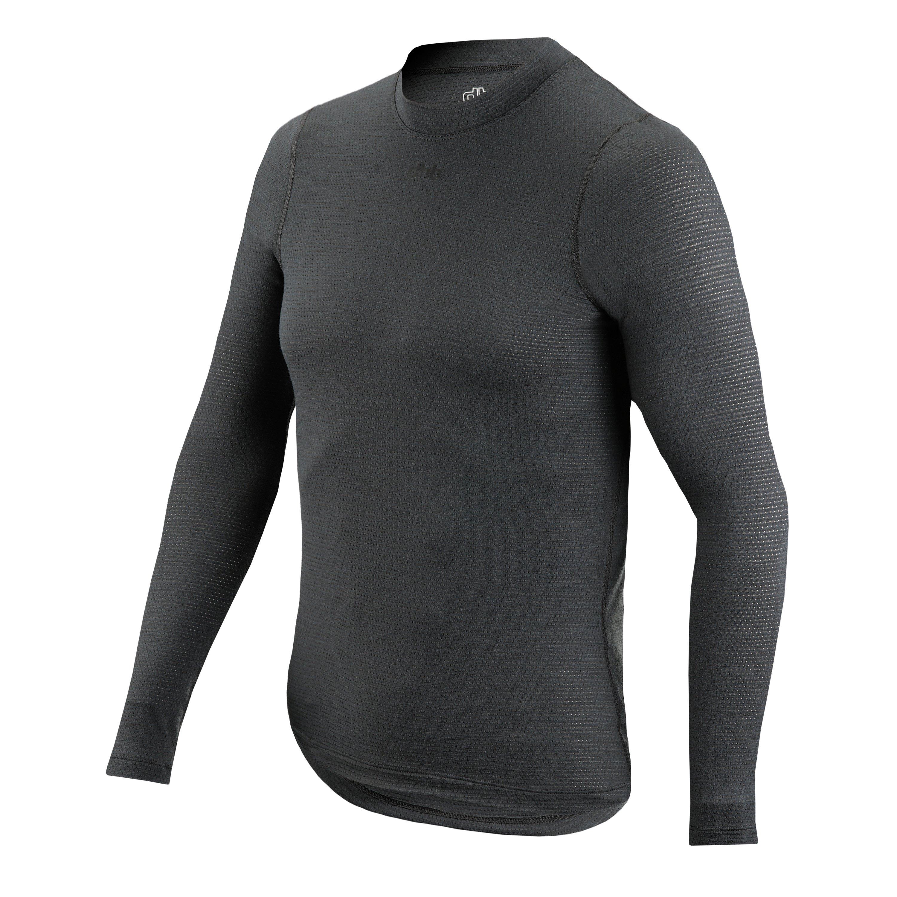Charcoal Grey - Dhb - Merino Mens Long Sleeve Jersey Baselayer - 3