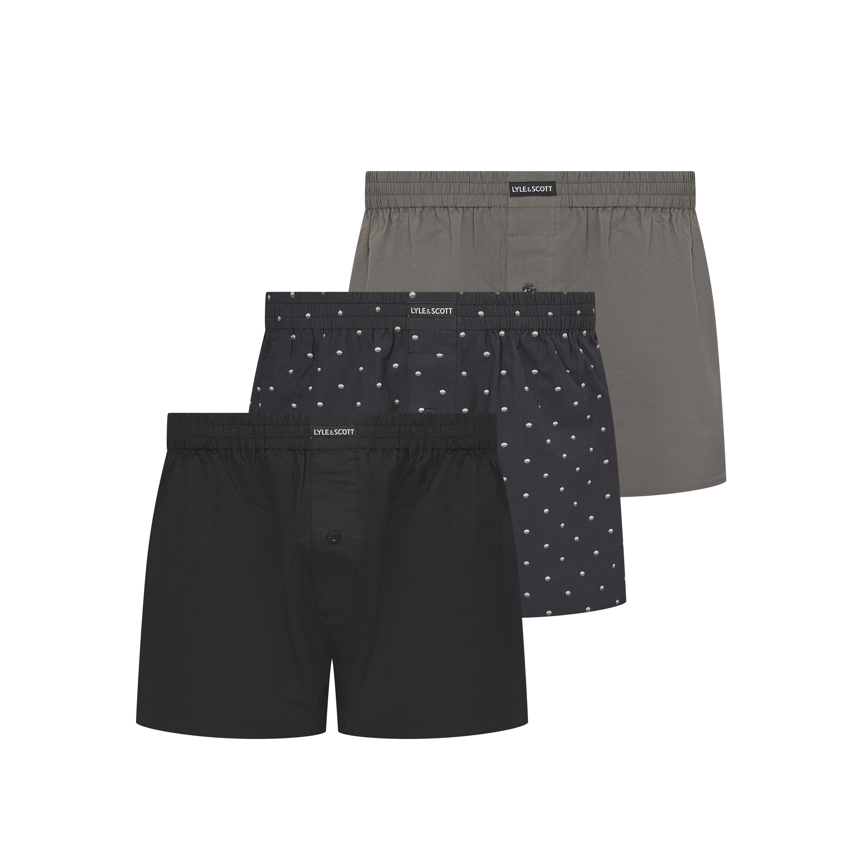Lyle And Scott Men's Woven Tailored Boxers - Gray Black - Small