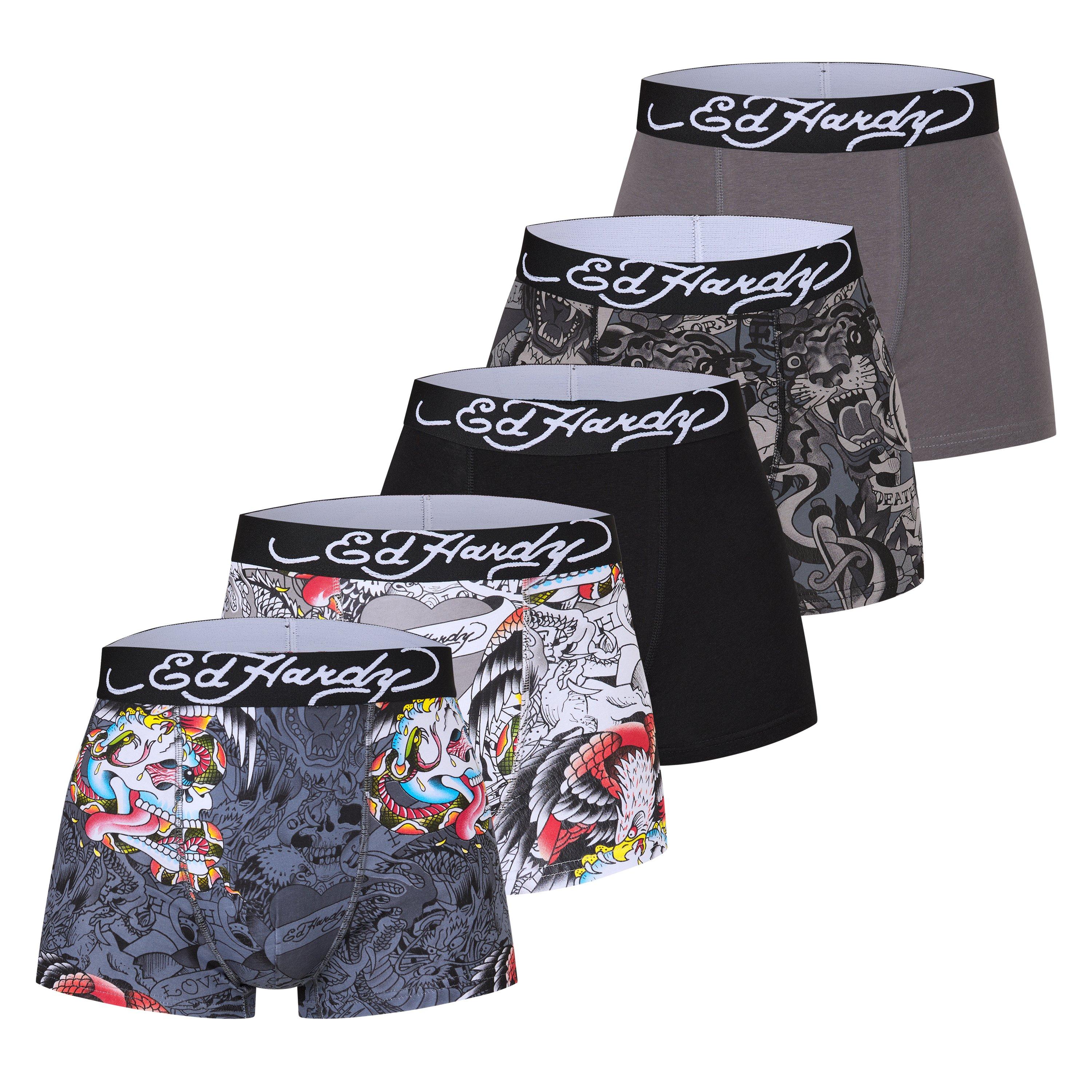 Multi - Ed Hardy - Men's 5 Pack Boxers - 1