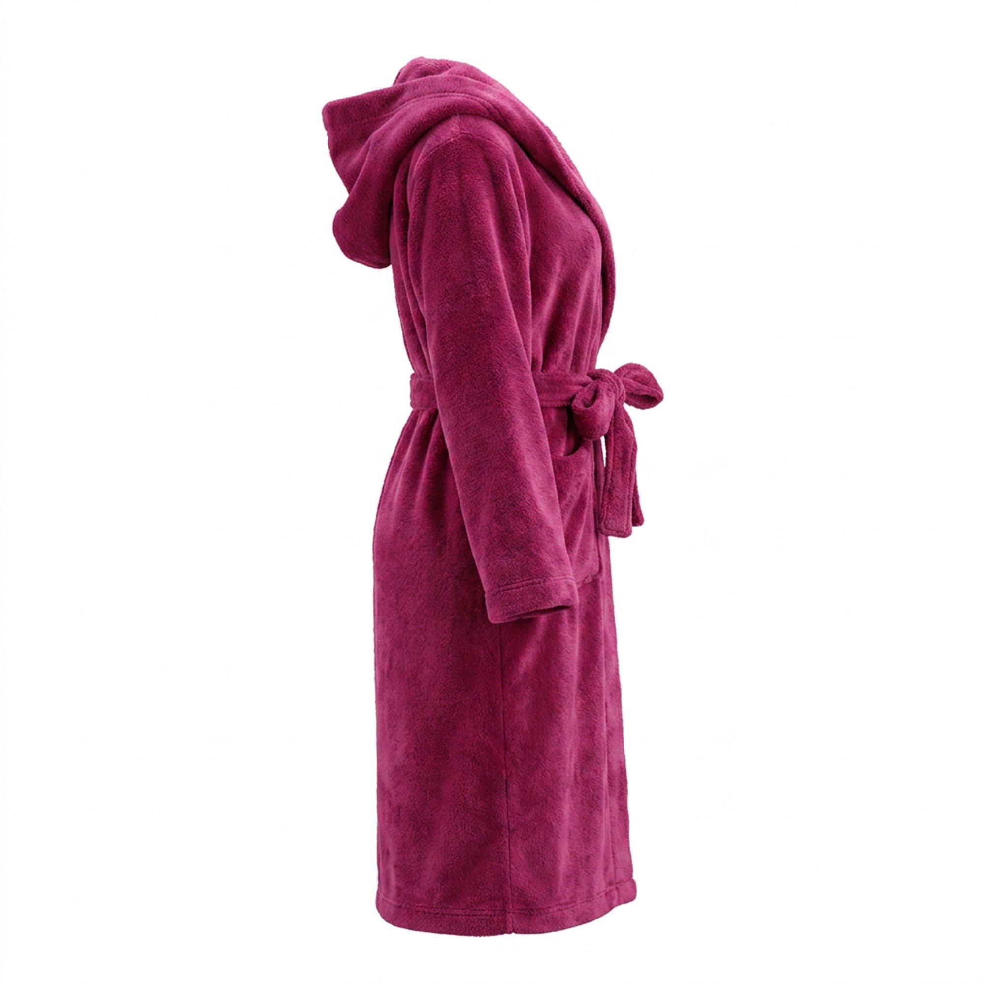 Berry - Linea - Women's Lux Fleece Hooded Dressing Gown - 2