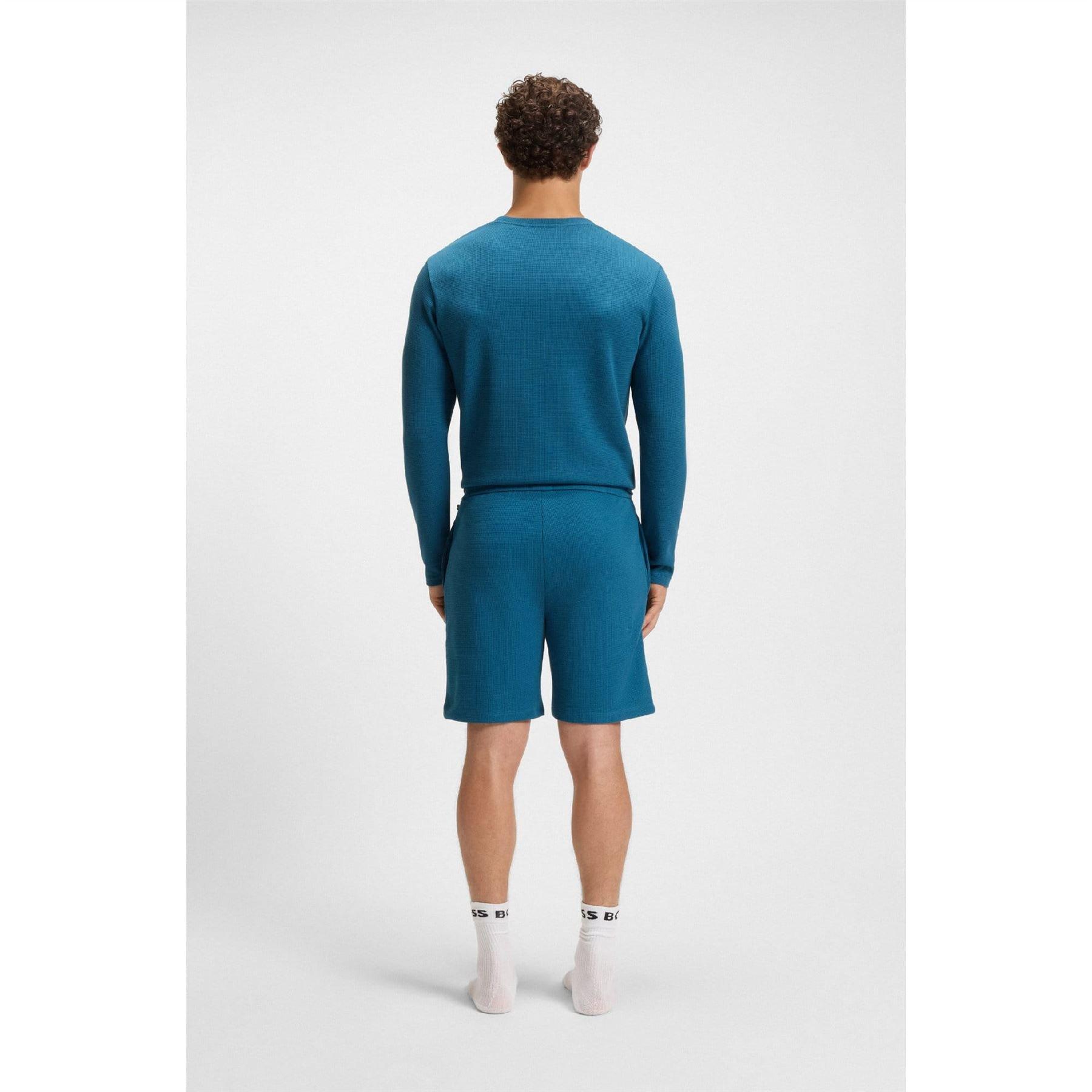 Bleu - Boss - Boss Waffle Shorts 10269584 01 Pyjama Short Mens - 3