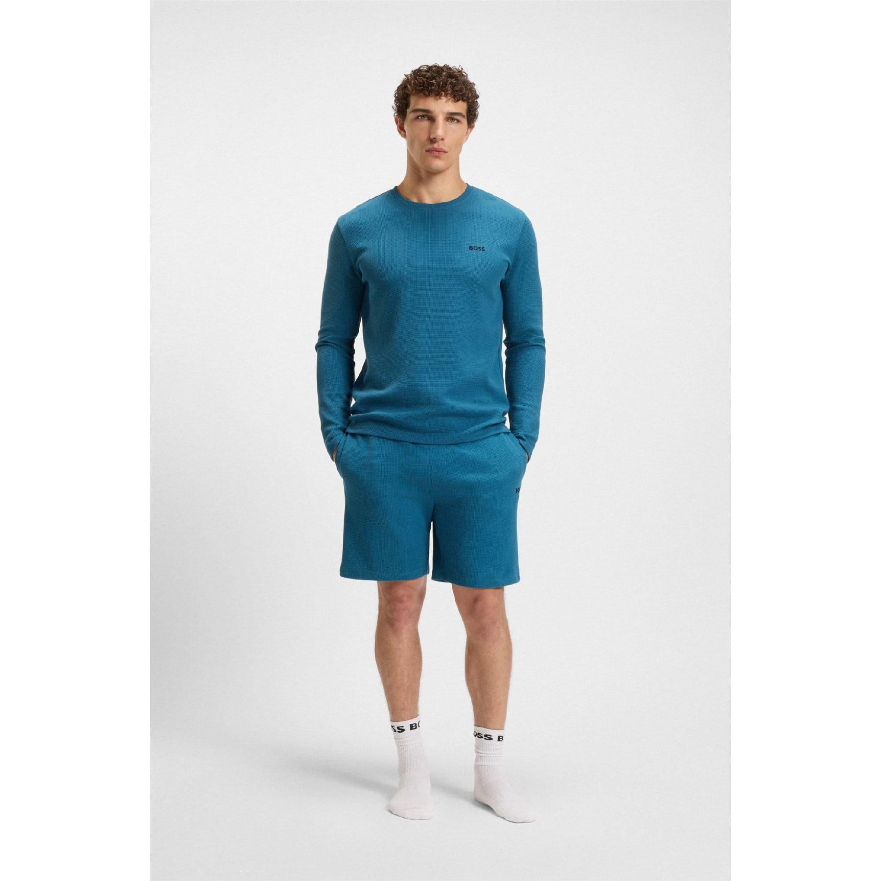 Bleu - Boss - Boss Waffle Shorts 10269584 01 Pyjama Short Mens - 4