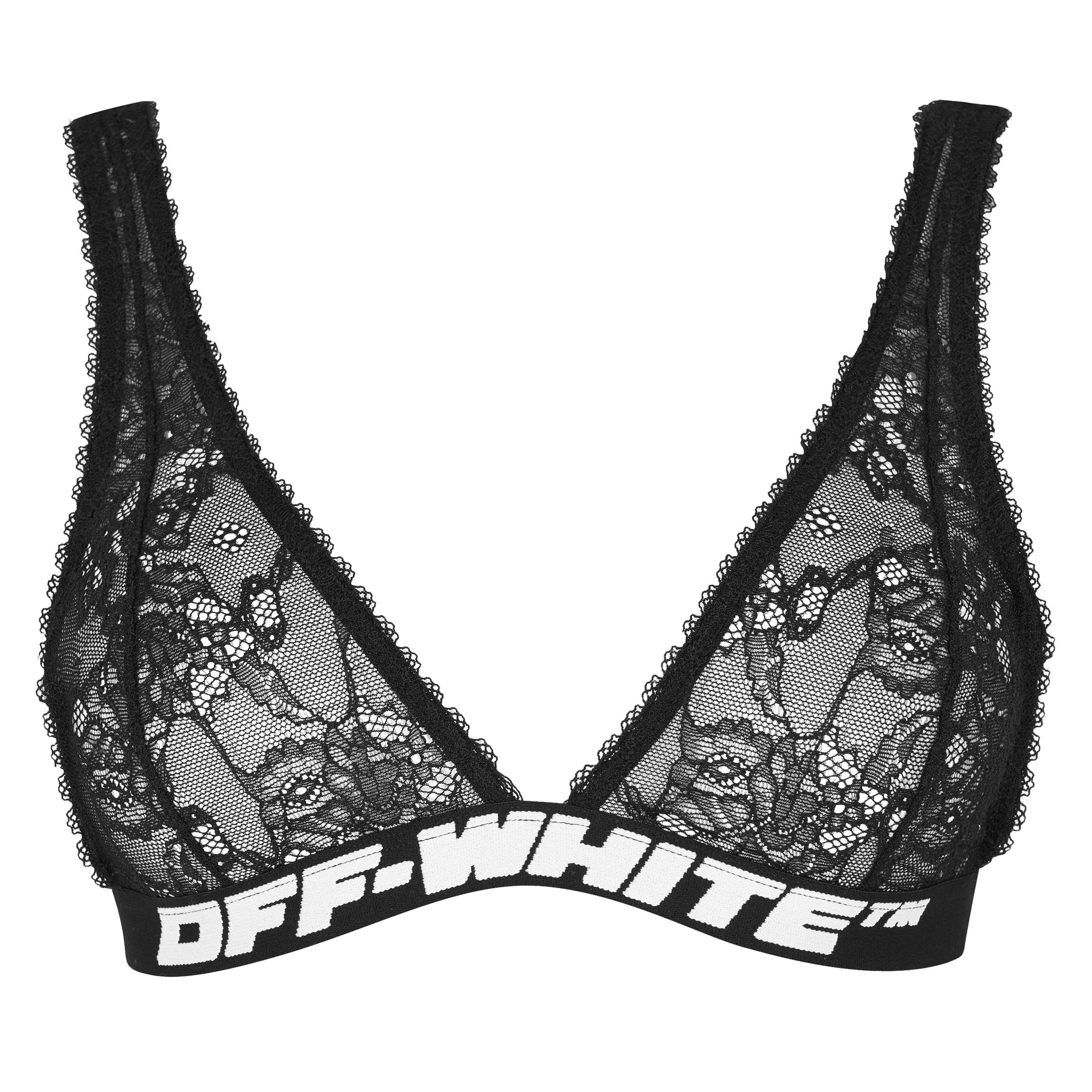 Black 1000 - Off White - Women's Lace Bra, Delicate Stretch - 1