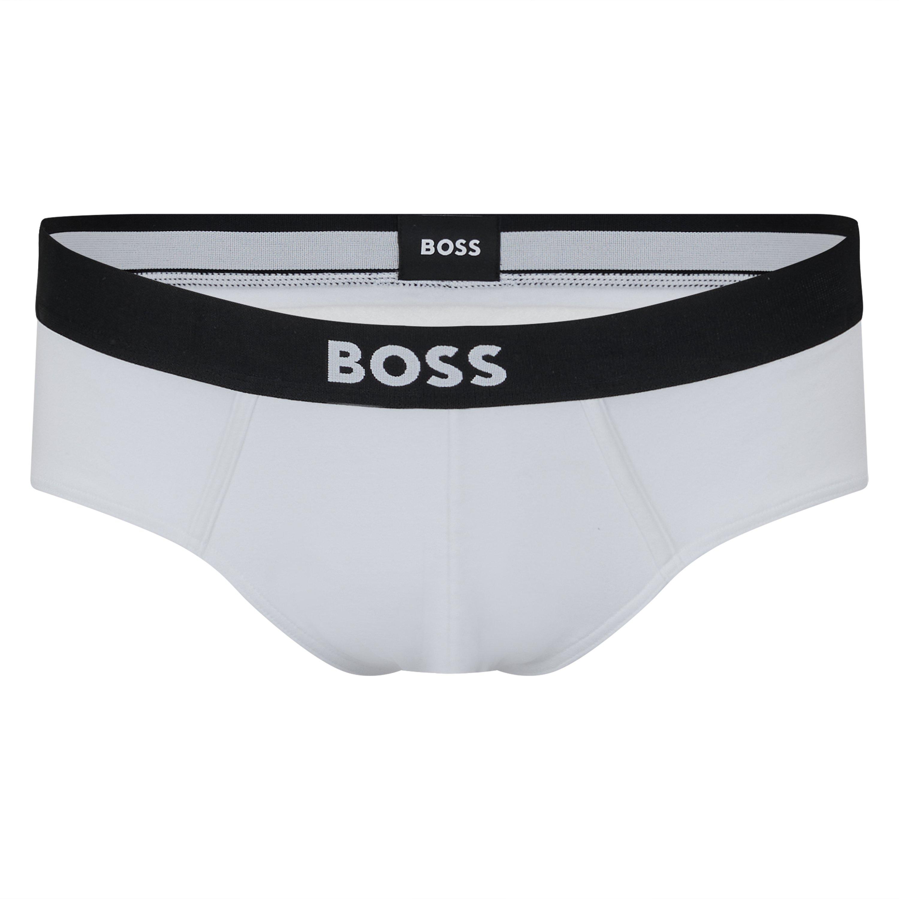 White 100 - Boss - Mens BOSS Bodywear Logo Waistband Briefs - 1