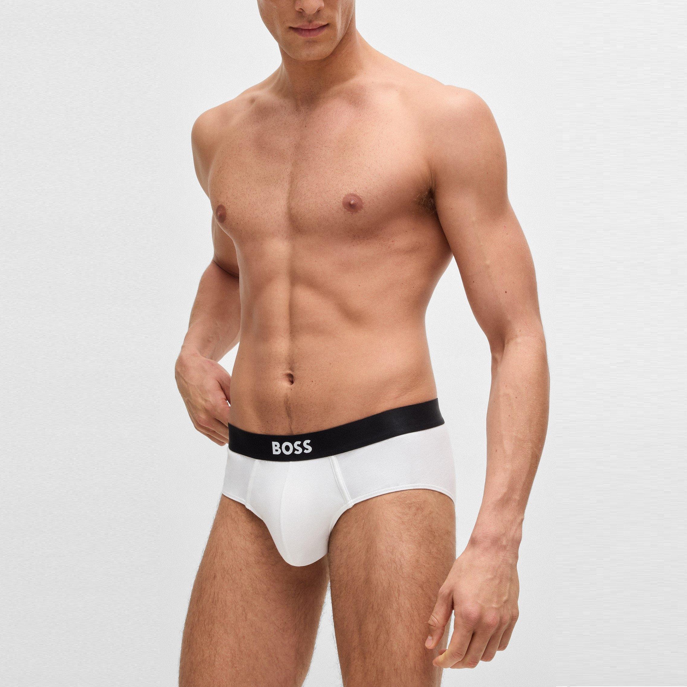 White 100 - Boss - Three-pack of logo-waistband briefs - 4