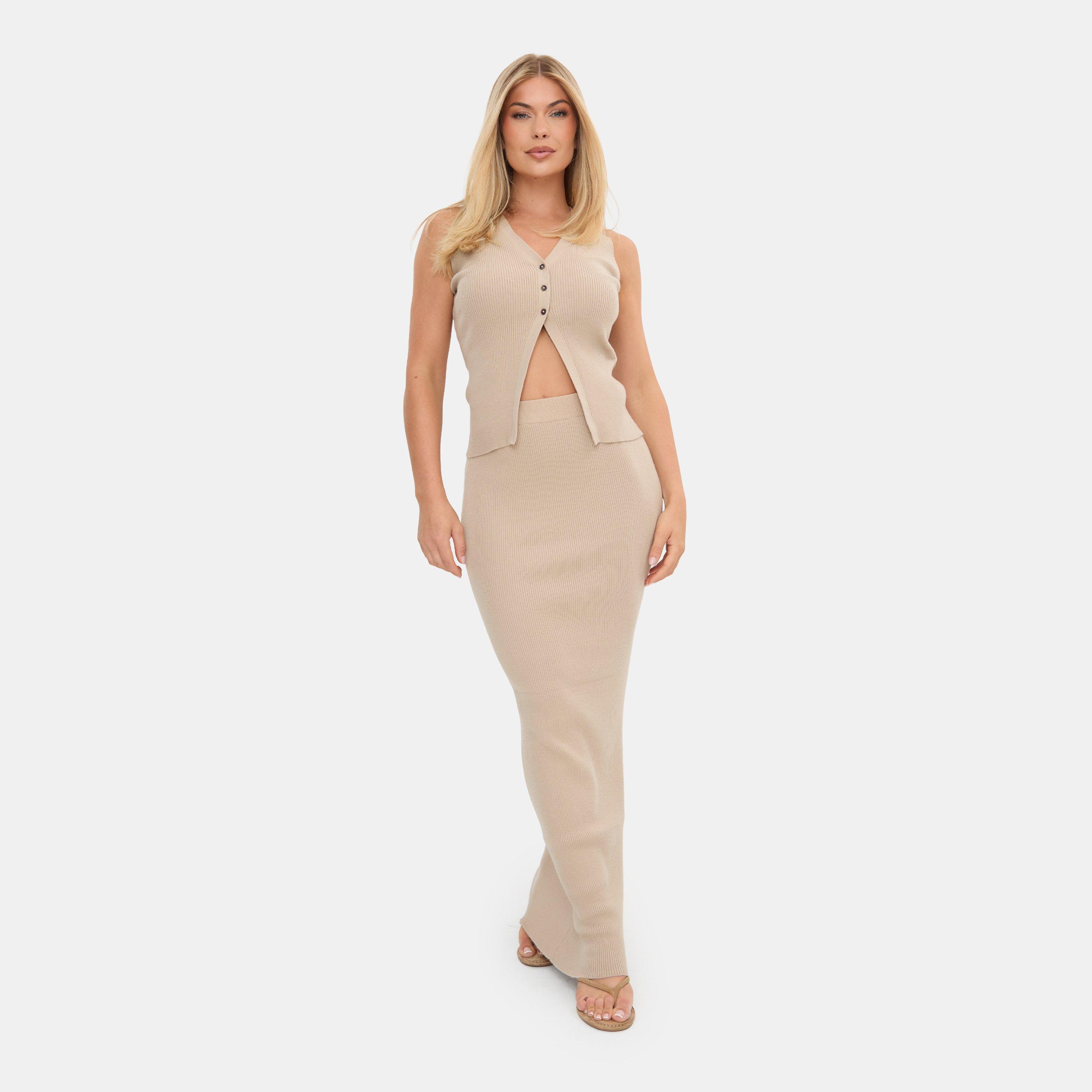 Stone - I Saw It First - Knitted Top and Maxi Skirt Set - 1