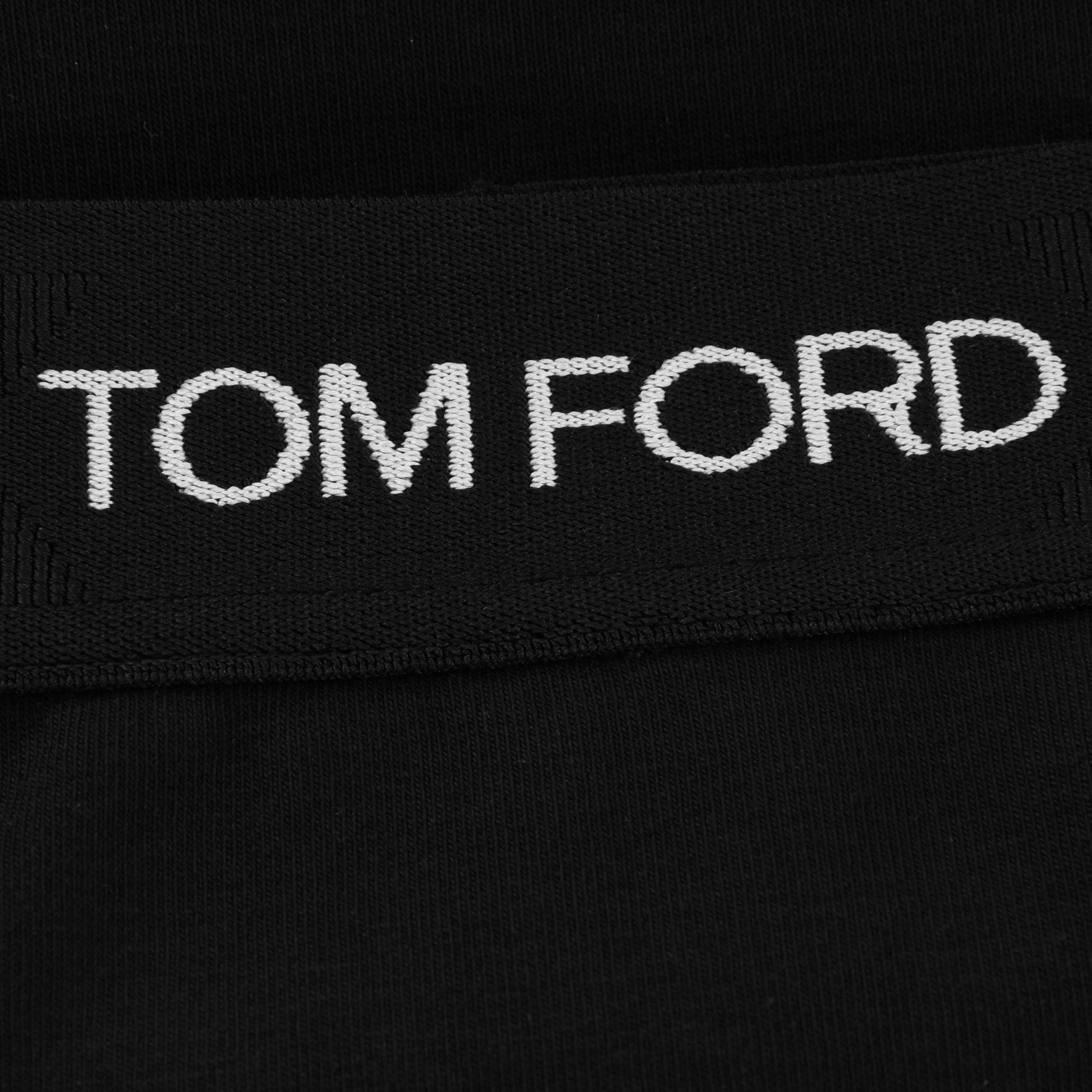 Black 002 - Tom Ford - Men's Logo Cotton Boxer Briefs - 5