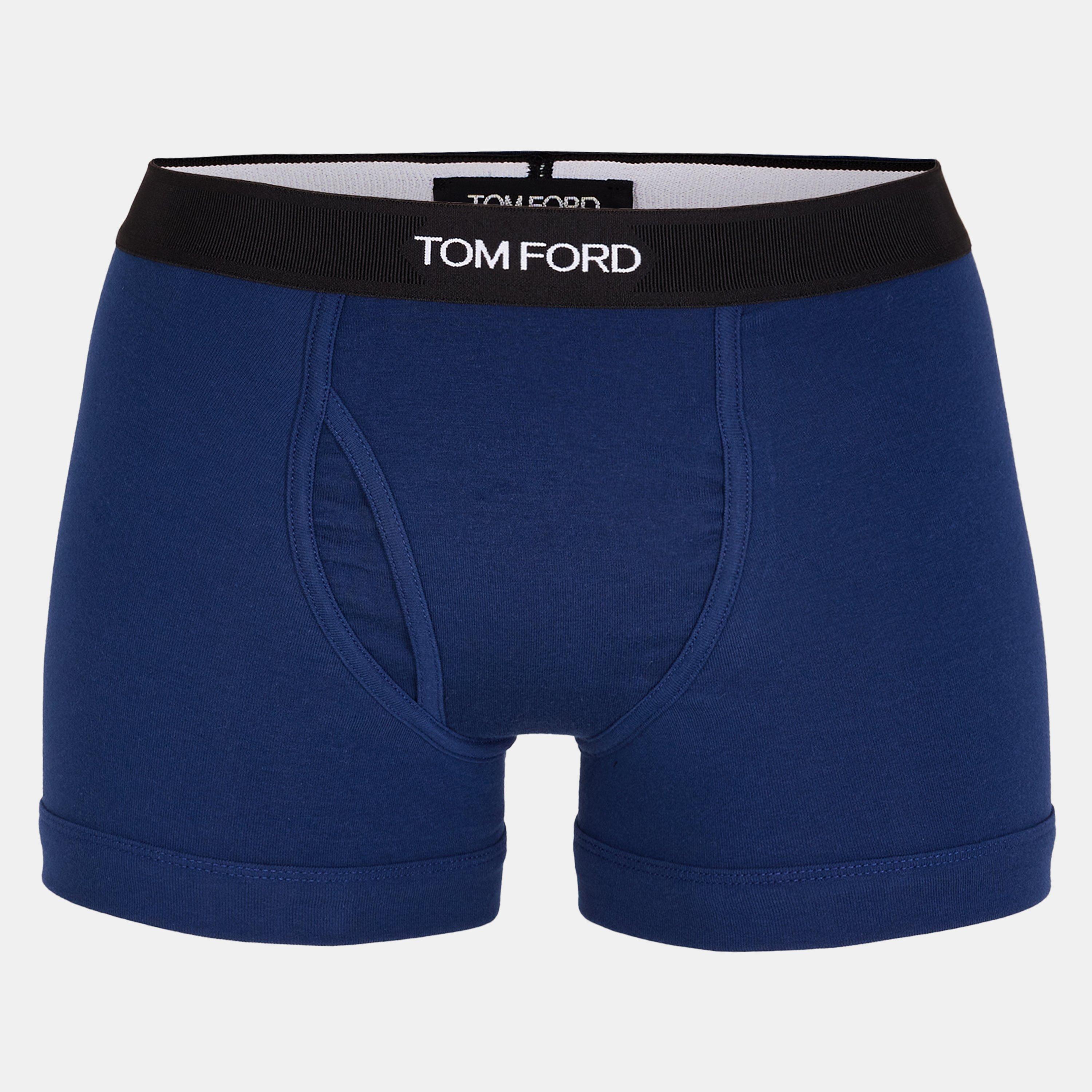 Tom Ford Men's Logo Cotton Boxer Briefs - Sky Blue 439 - Small