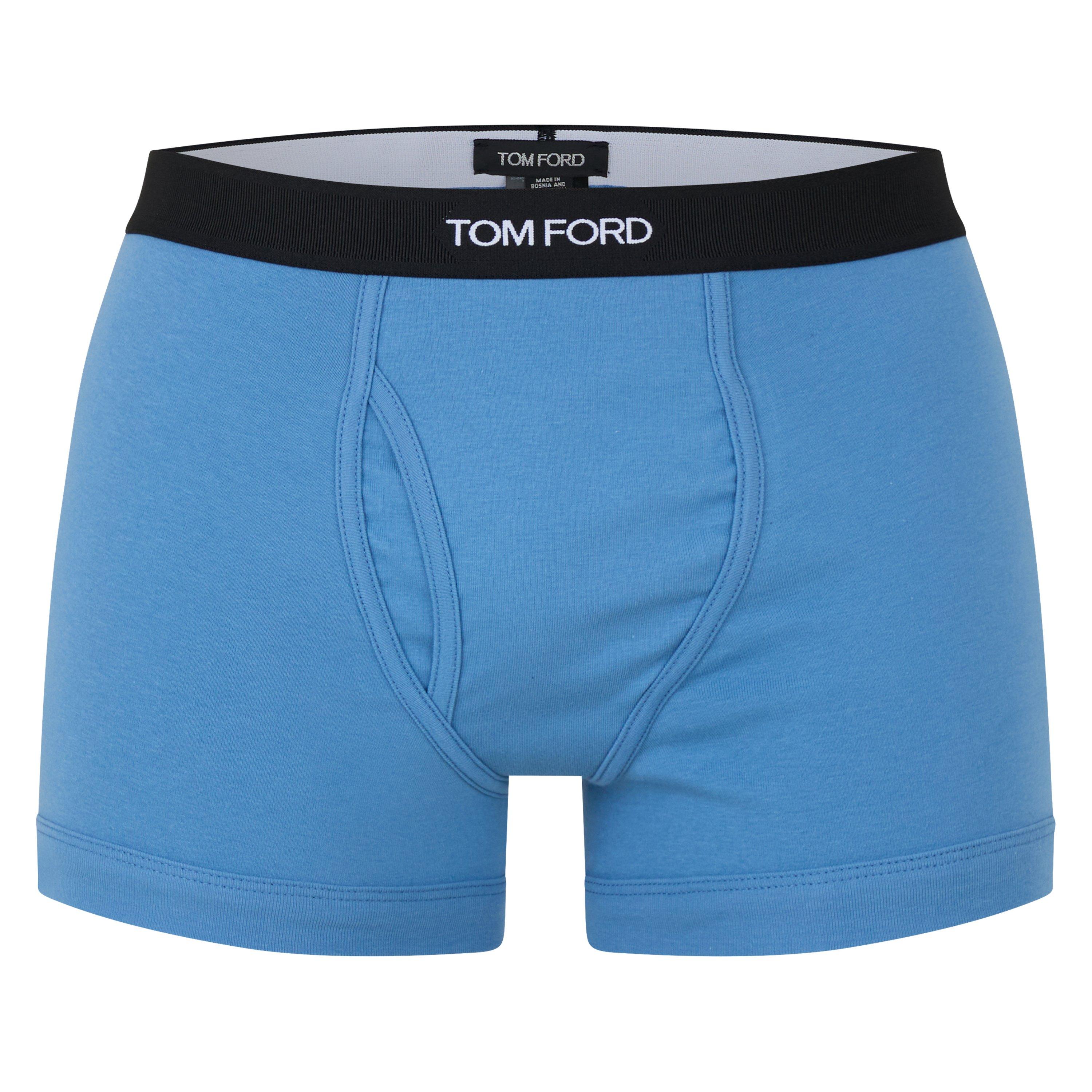 Tom Ford Men's Logo Cotton Boxer Briefs - Blue 430 - Small