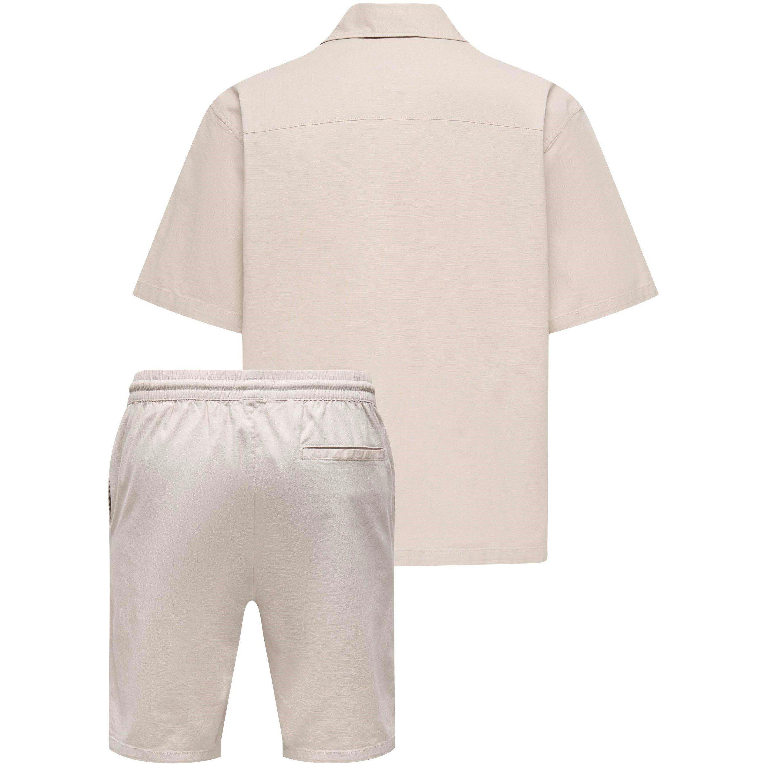 Silver Lining - Only and Sons - Mens Resort Shirt and Shorts Set - 2