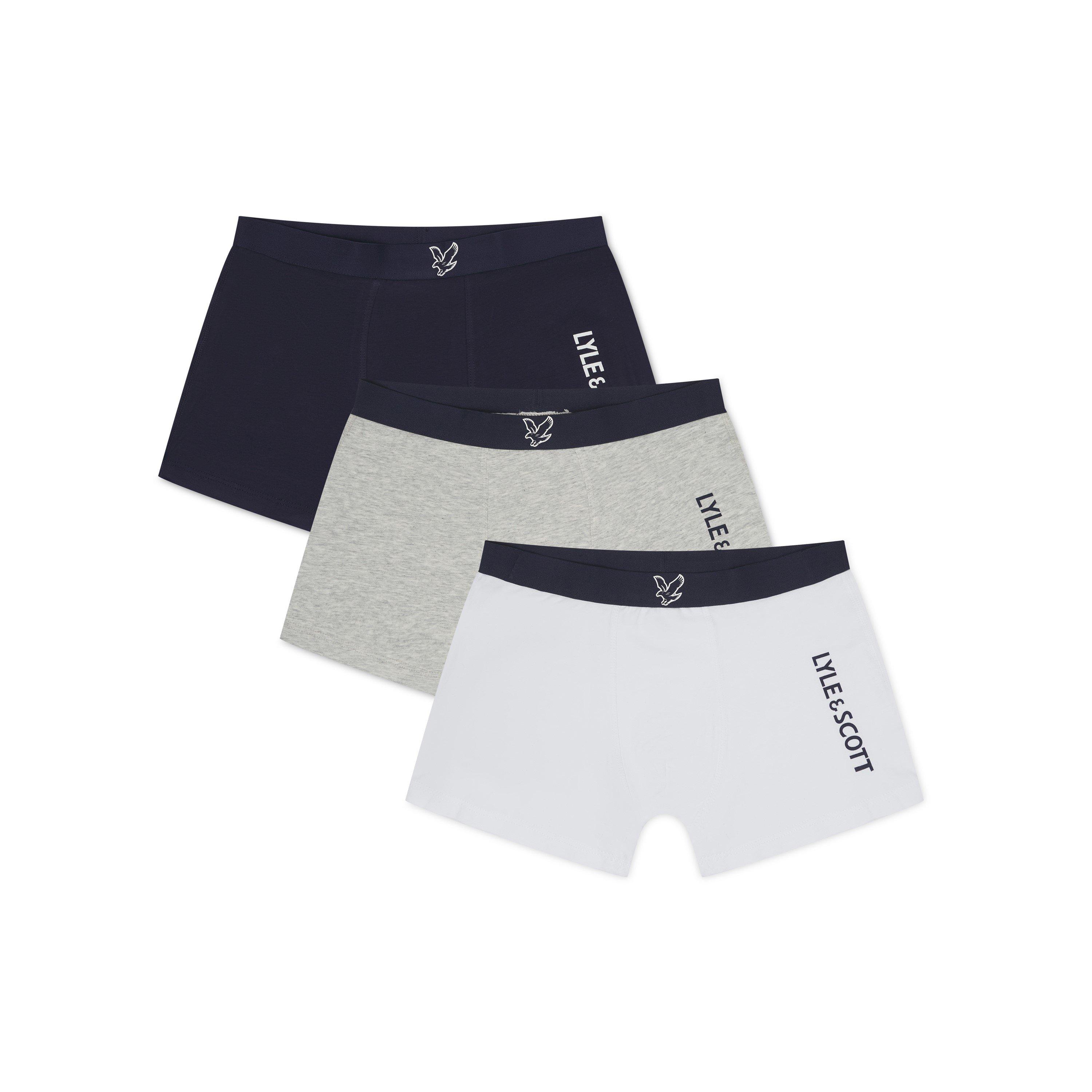 Lyle And Scott Boys Trunks - White/Pct/Gry - 6-8 (S)