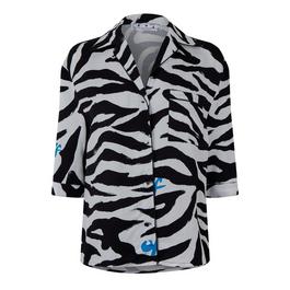 Off White Zebra Pyjama Shirt