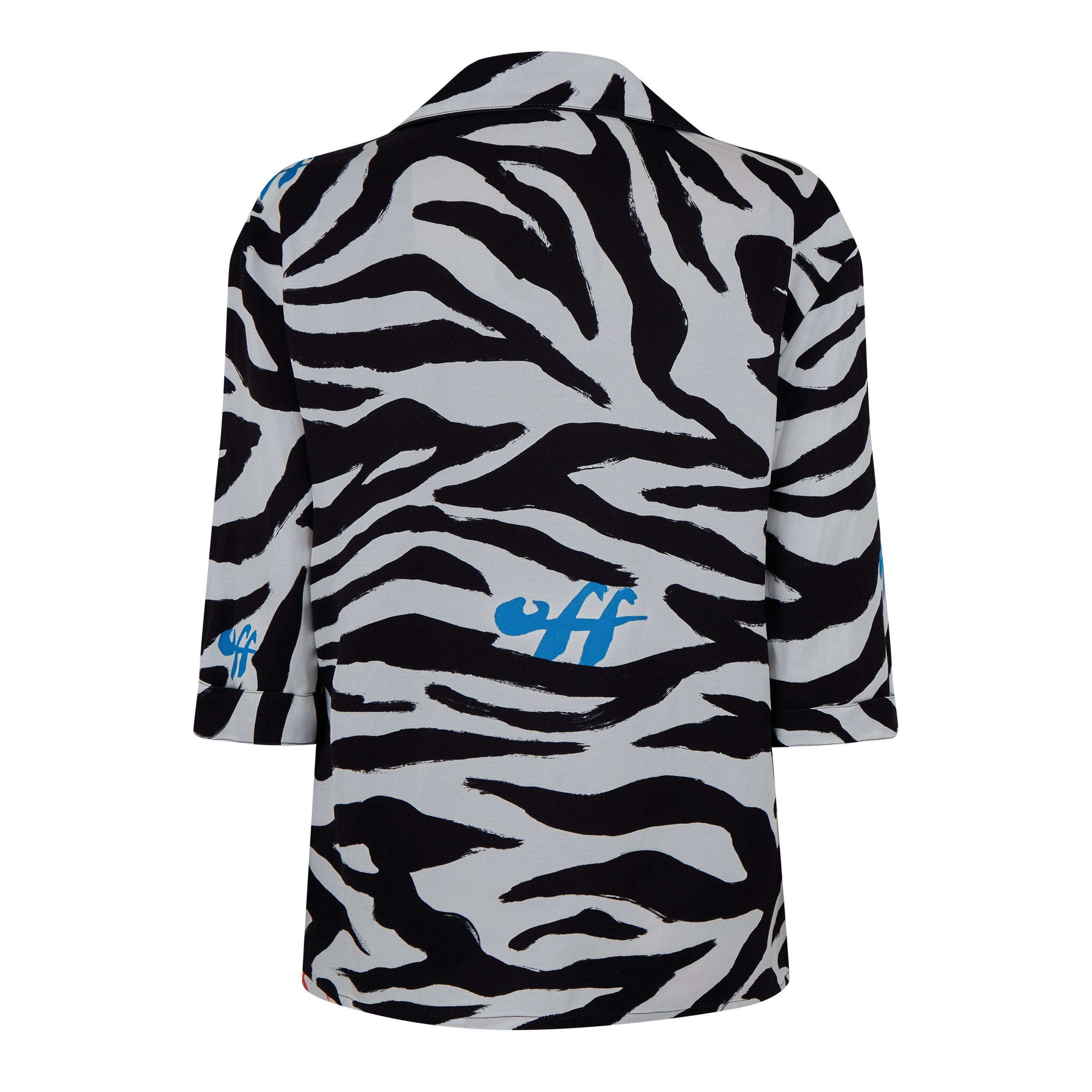 White Black - Off White - Women's Zebra Pyjama Shirt - 2