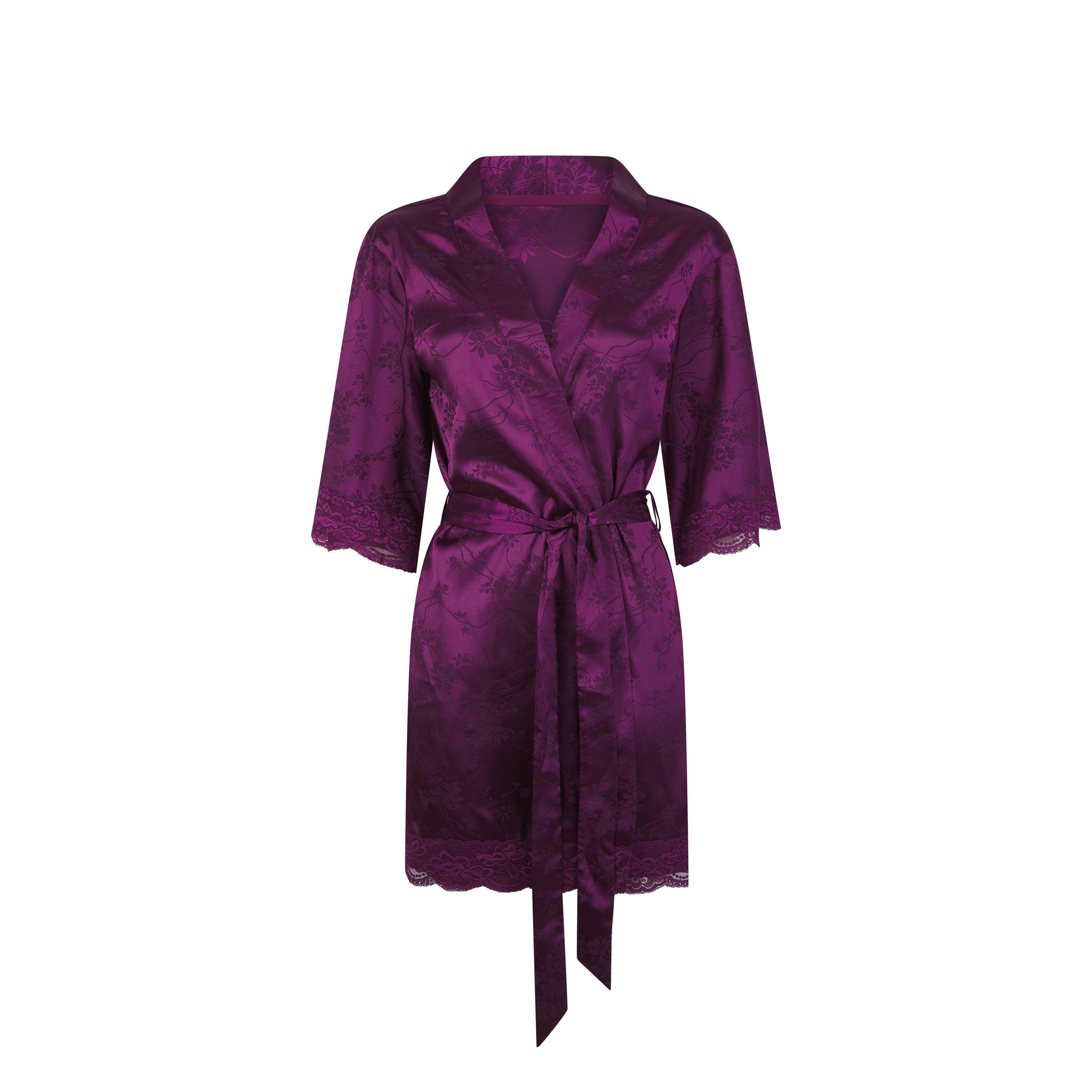 Dunkles Lila - Ted Baker - Women's Clara Silk Dressing Gown - 1