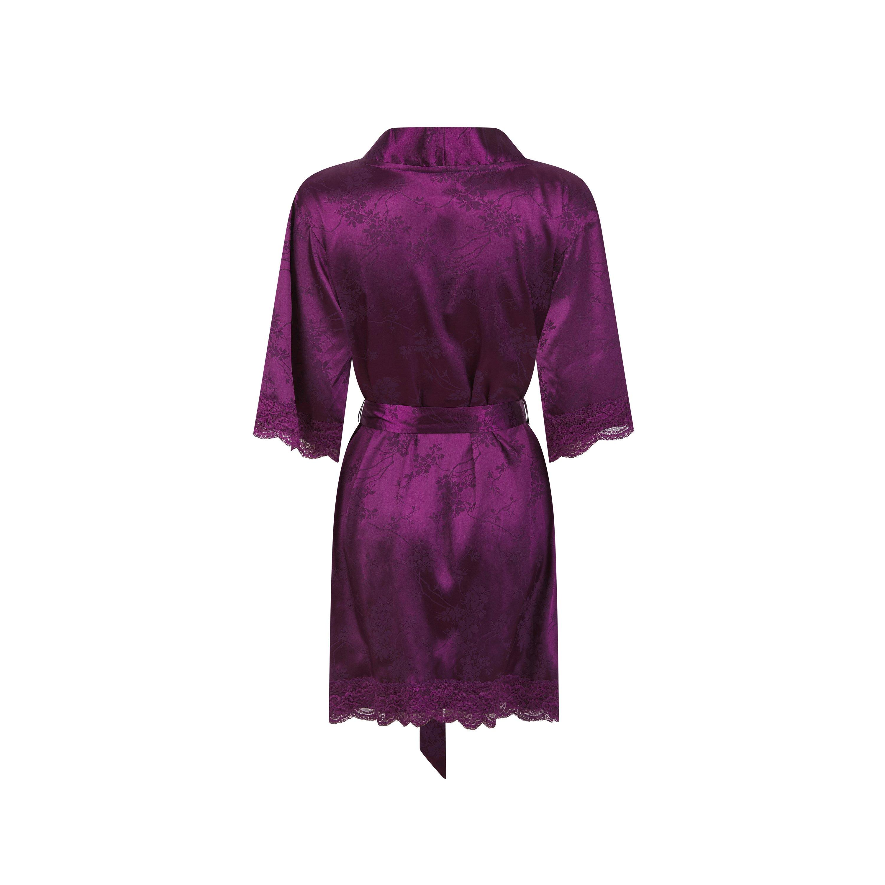 Dunkles Lila - Ted Baker - Women's Clara Silk Dressing Gown - 4