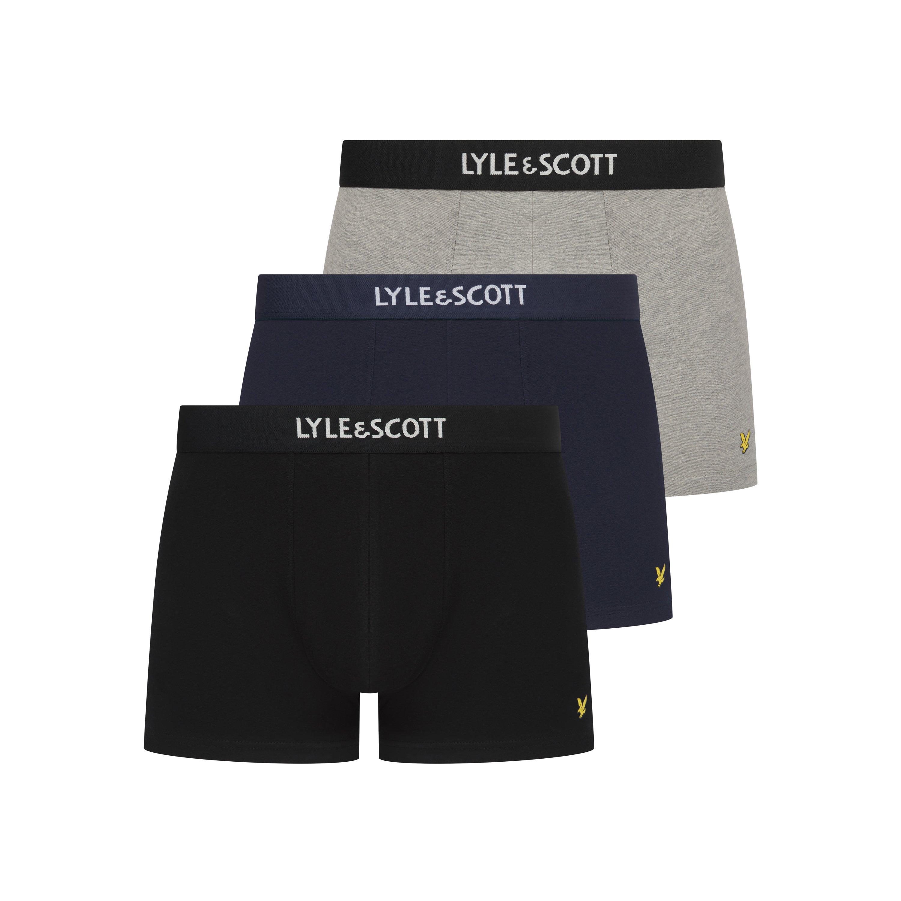 Lyle And Scott Men's Devon Boxers - Black/Grey/Blue - Large