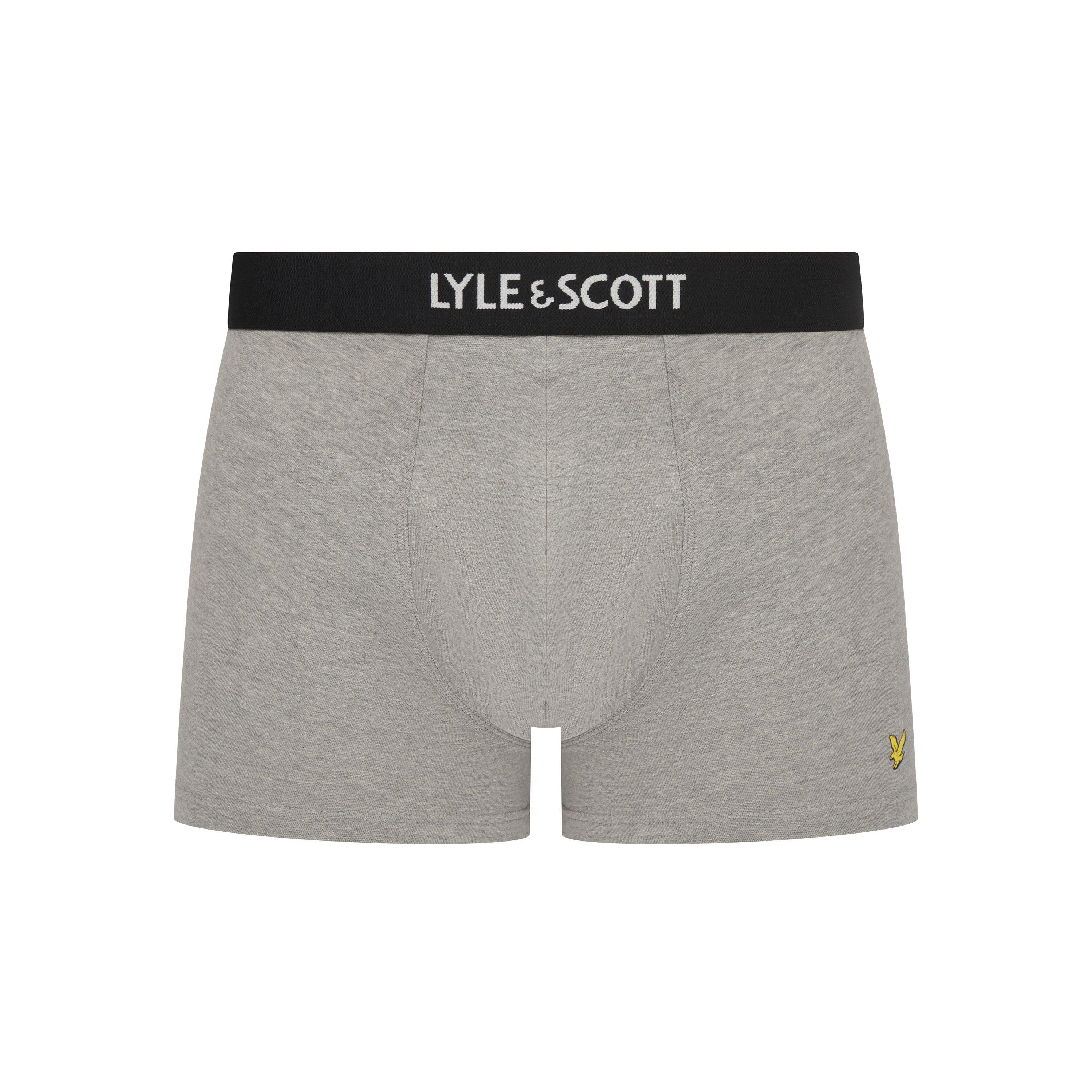 Black/Grey/Blue - Lyle and Scott - Men's Devon Boxers - 3