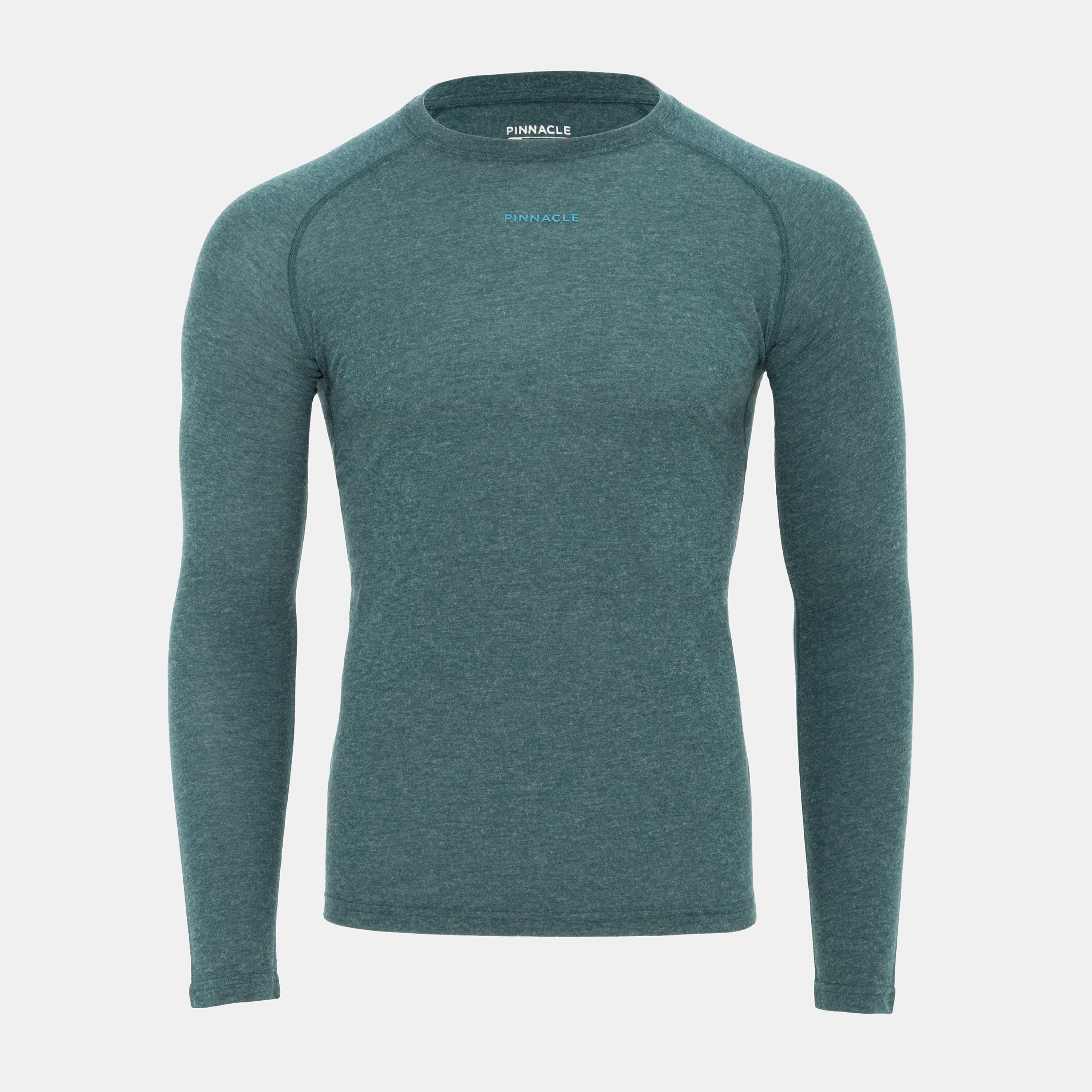 Green Marl - Pinnacle - Merino Long Sleeve Baselayer Mens - 1