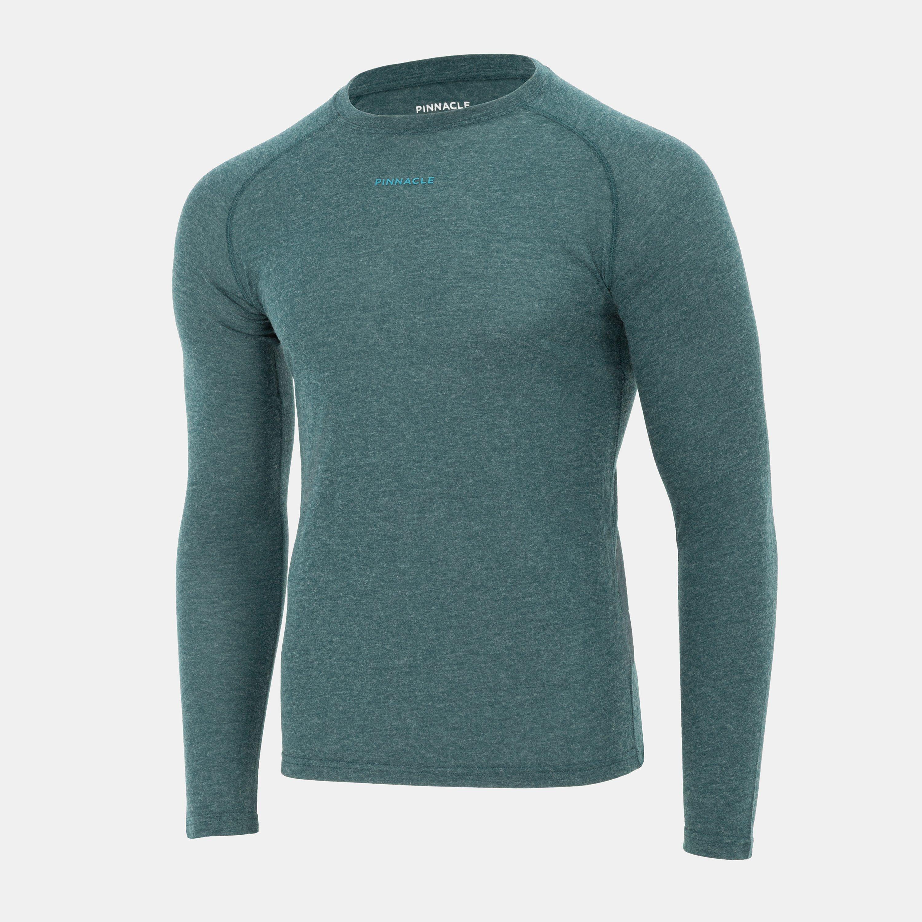 Green Marl - Pinnacle - Merino Long Sleeve Baselayer Mens - 3
