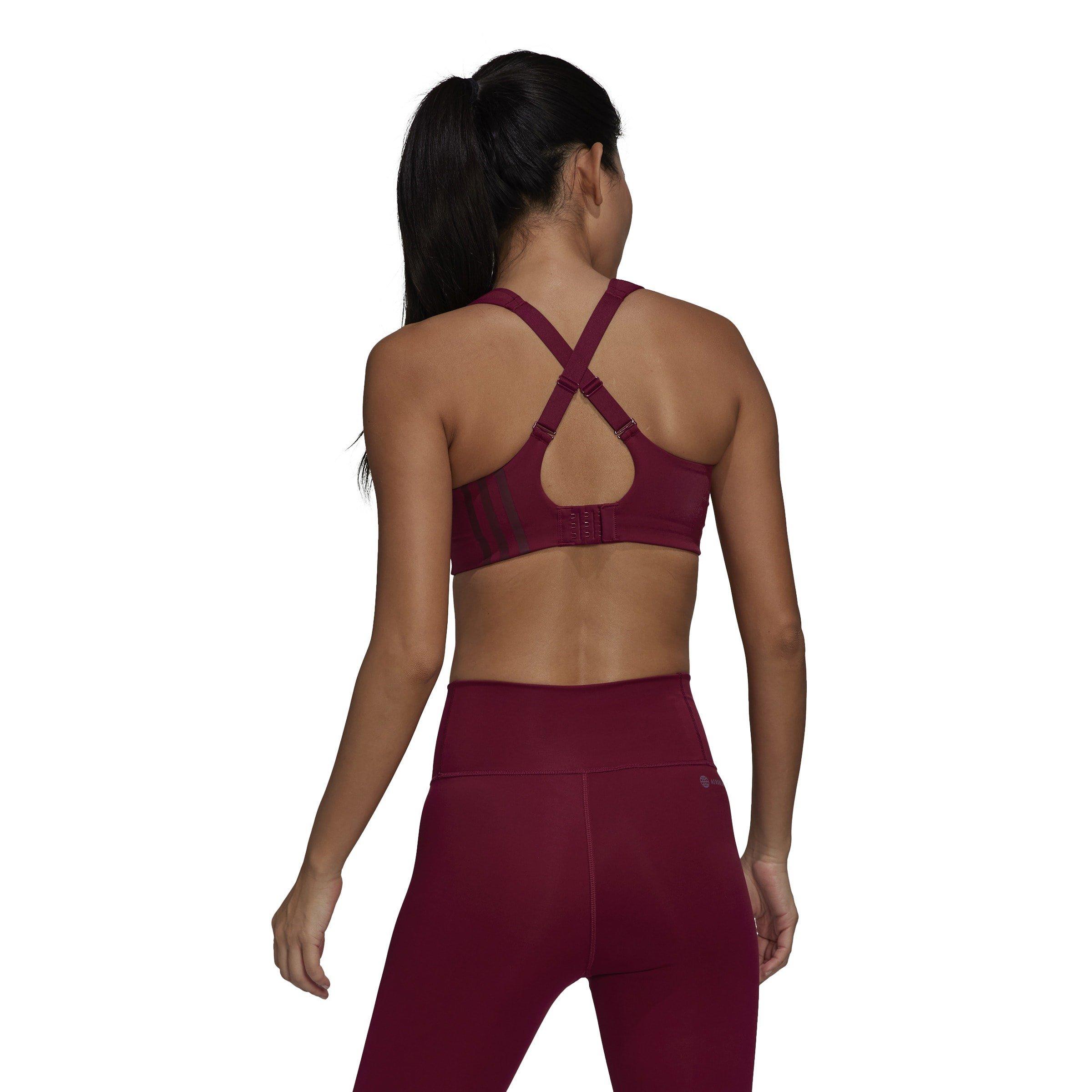 Burgundija - adidas - High Impact Sports Bra - 4