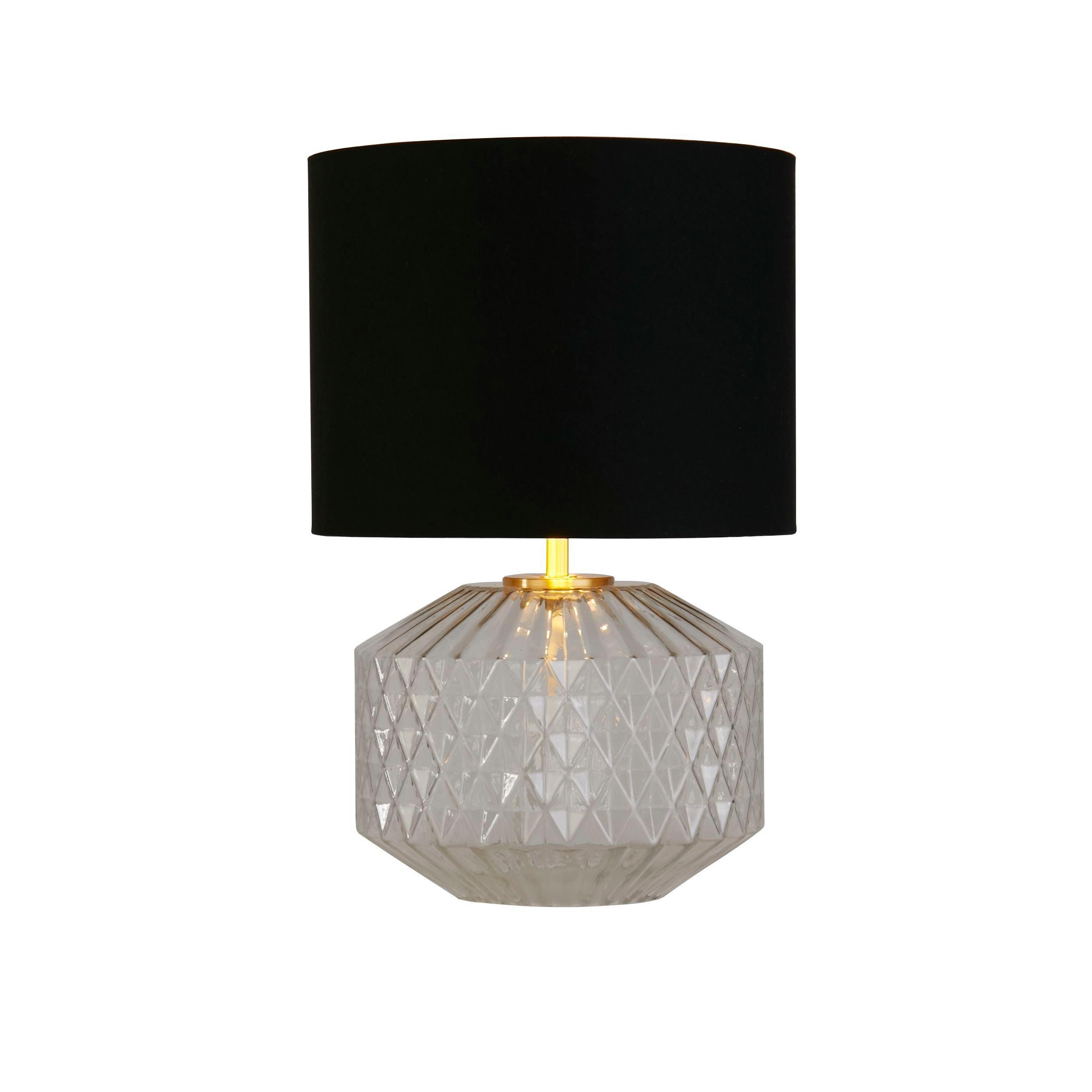 Gold - Lighting Collection - Clear Glass & Satin Brass Table Lamp - 2