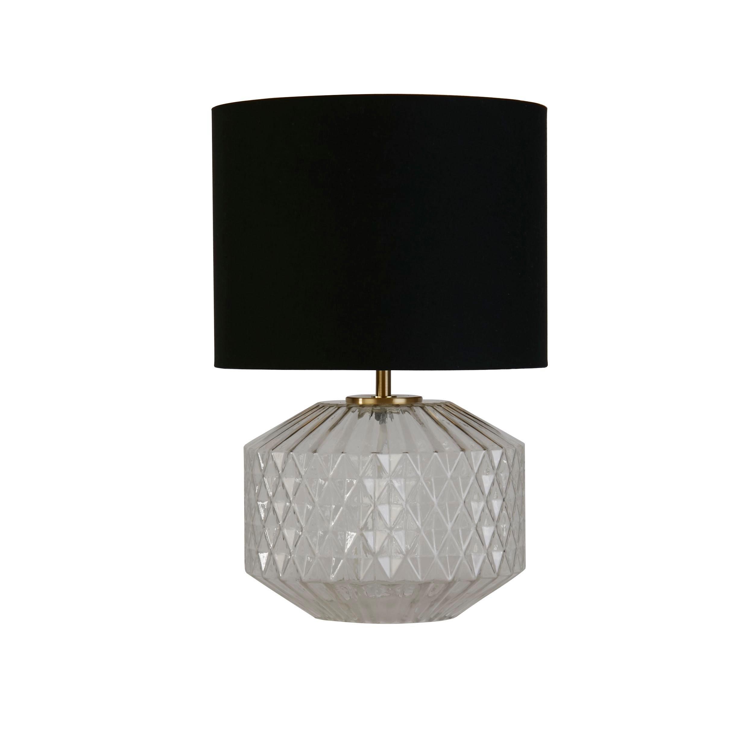 Gold - Lighting Collection - Clear Glass & Satin Brass Table Lamp - 3
