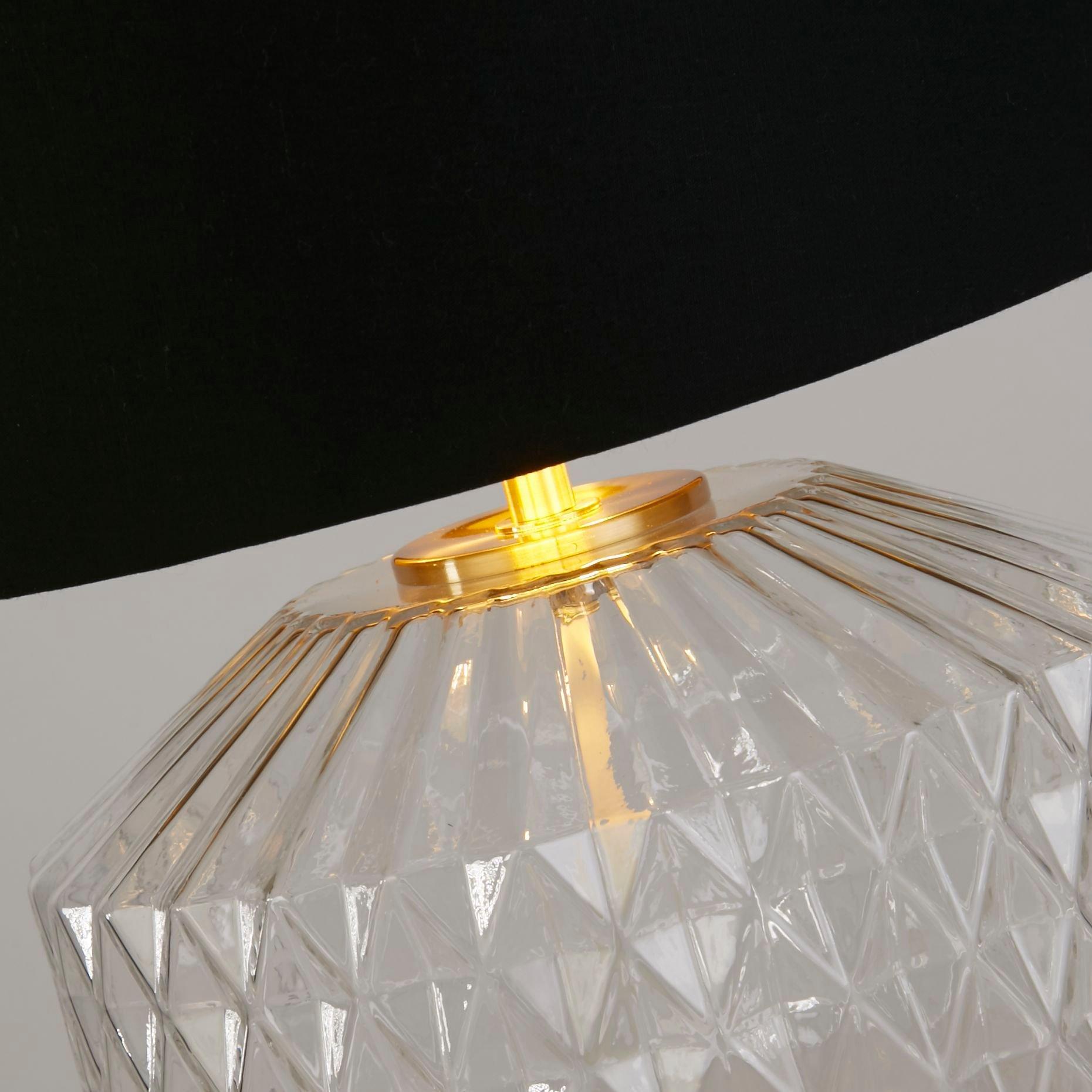 Gold - Lighting Collection - Clear Glass & Satin Brass Table Lamp - 4