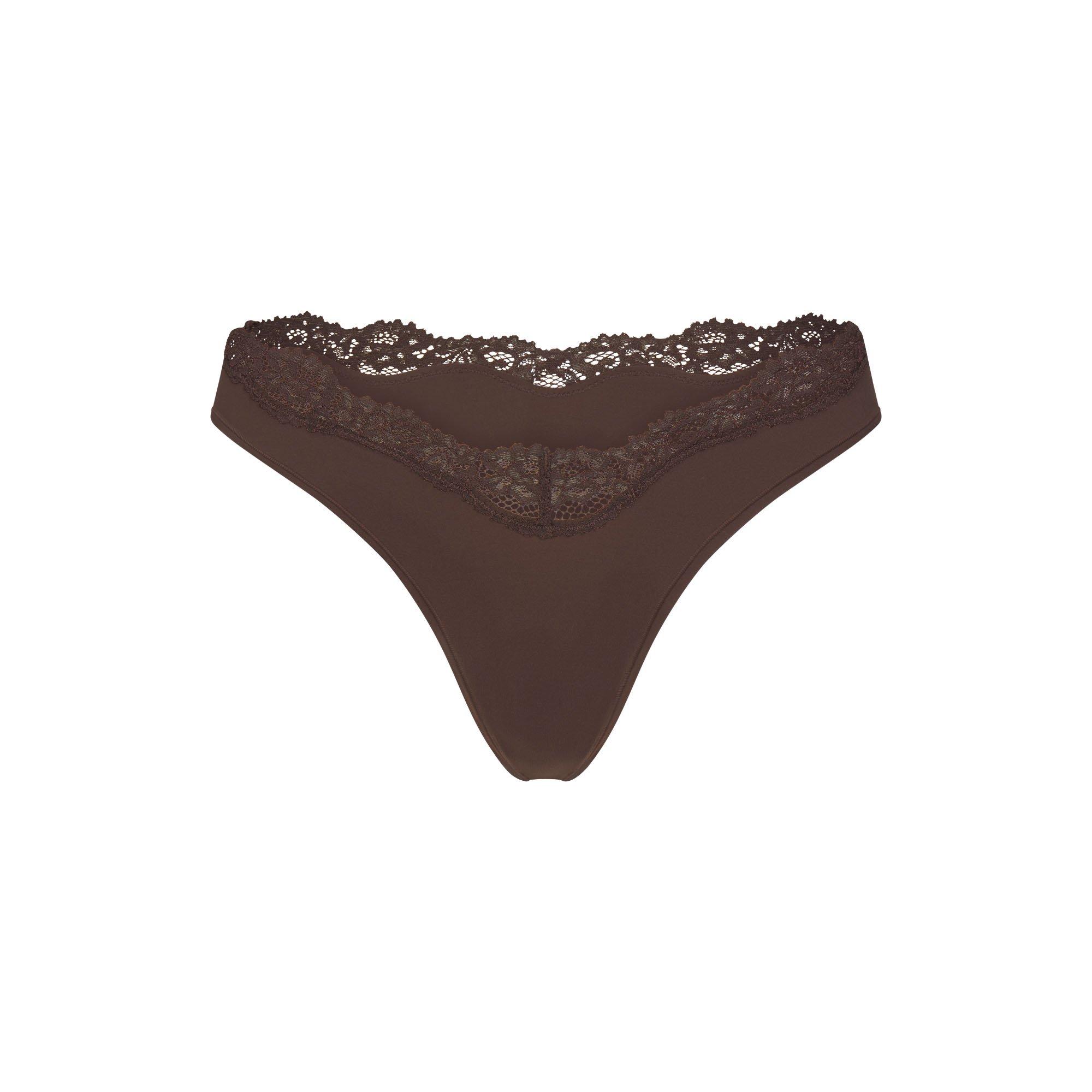 SKIMS Womens Fits Everybody Lace Dipped Thong