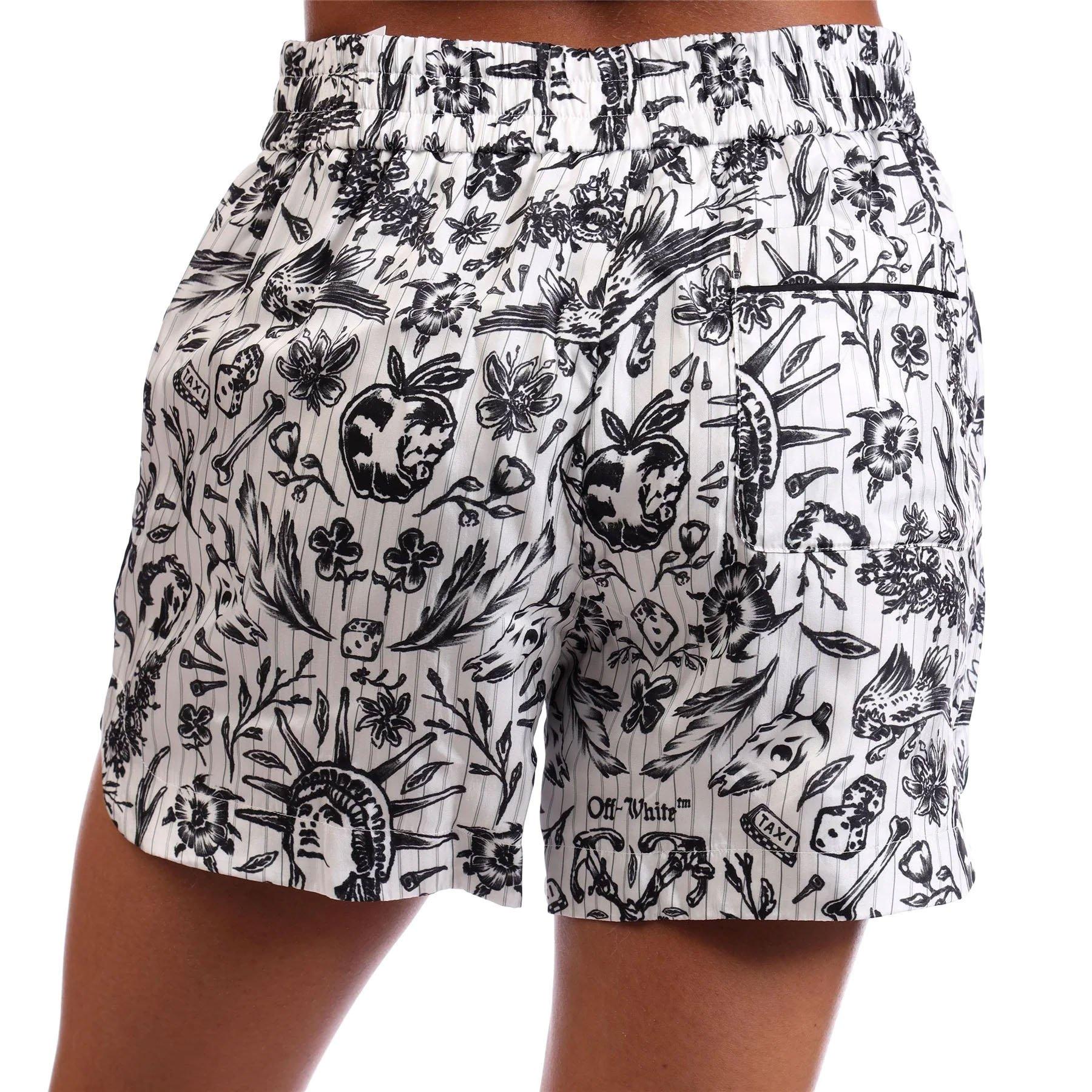 White - Off White - Women's Tattoo Pyjama Shorts - 2