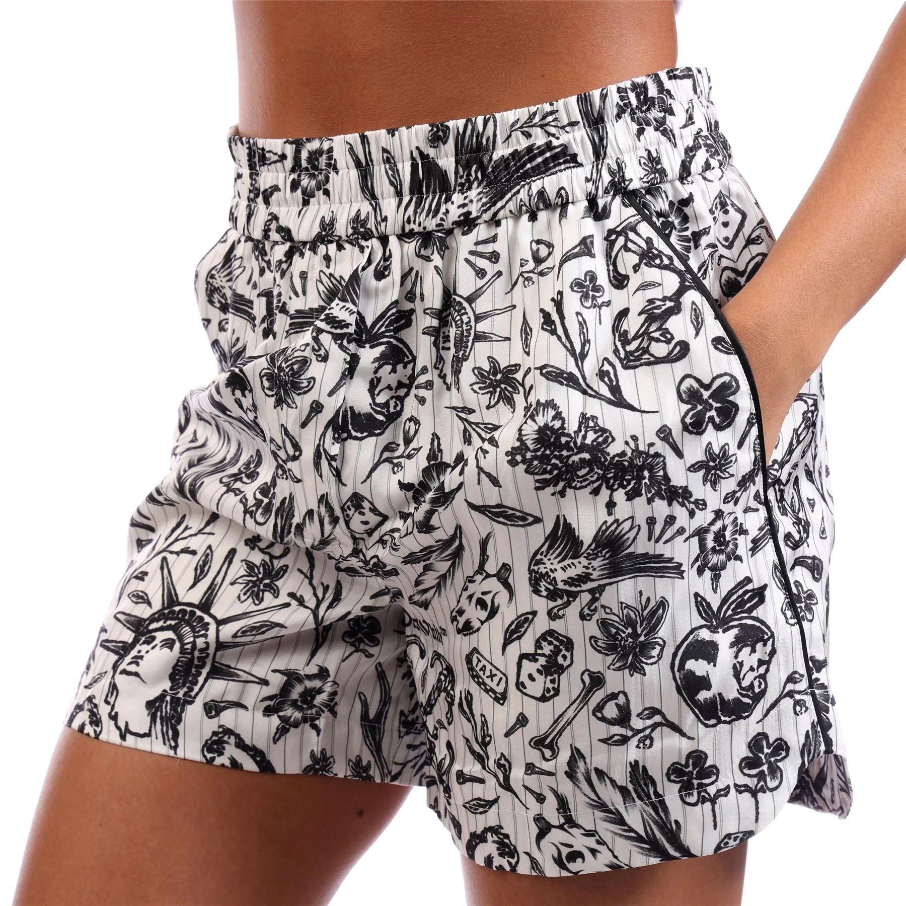 White - Off White - Women's Tattoo Pyjama Shorts - 3