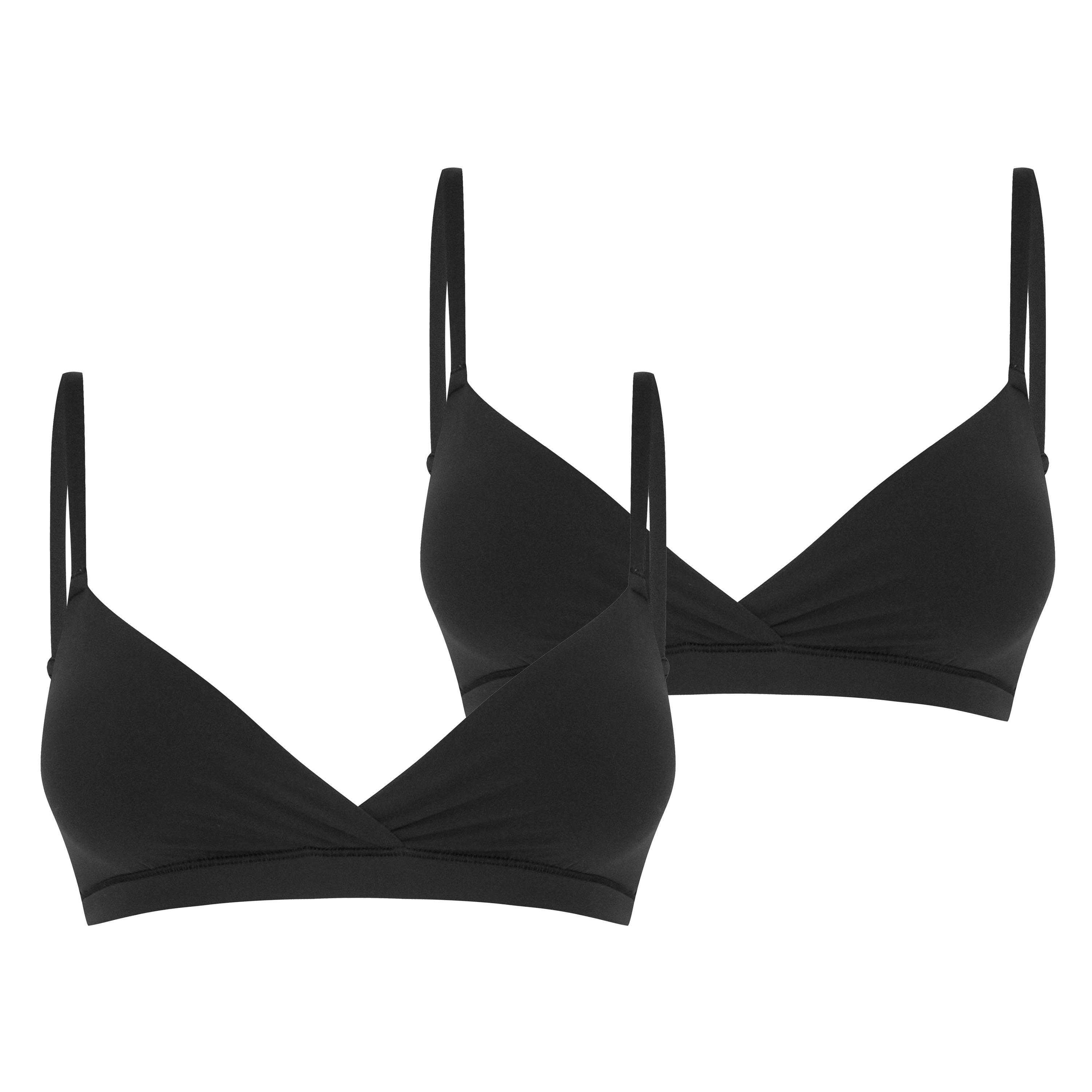 SKIMS Womens Fits Everybody Crossover Bralette 2-Pack - Onyx - Size 20 (3XL)