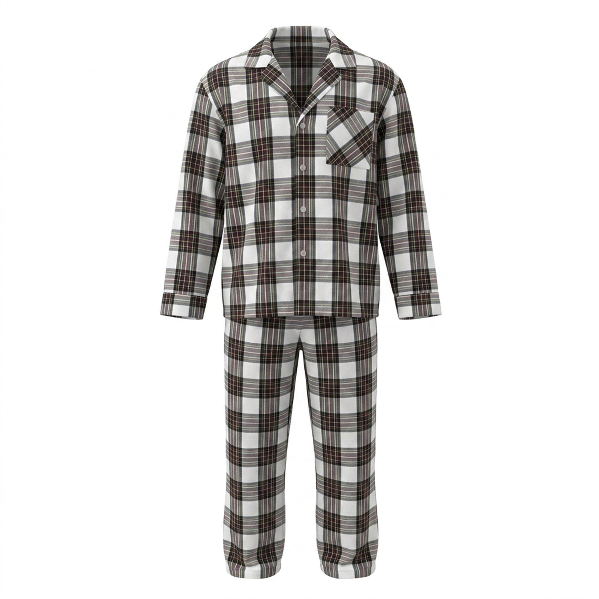 Jack Wills Men's Cotton Long-Sleeve Top And Trousers Pyjama Set - Check - 2XL