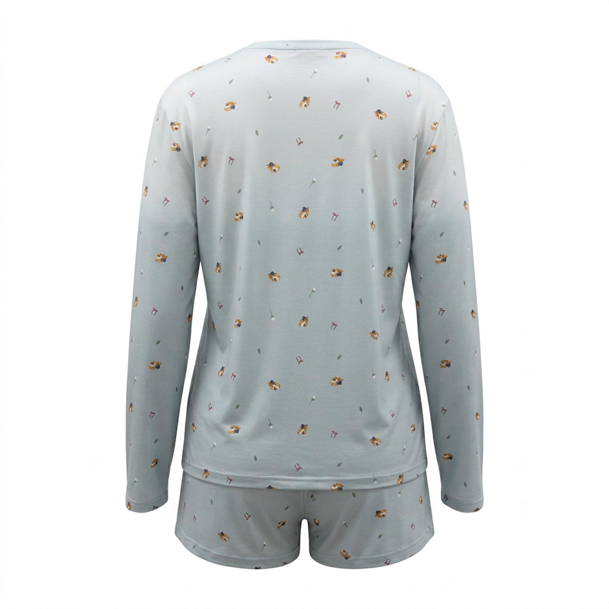 Blå Ditsy - Linea - Linea LS T/Short Set Ld64 - 2