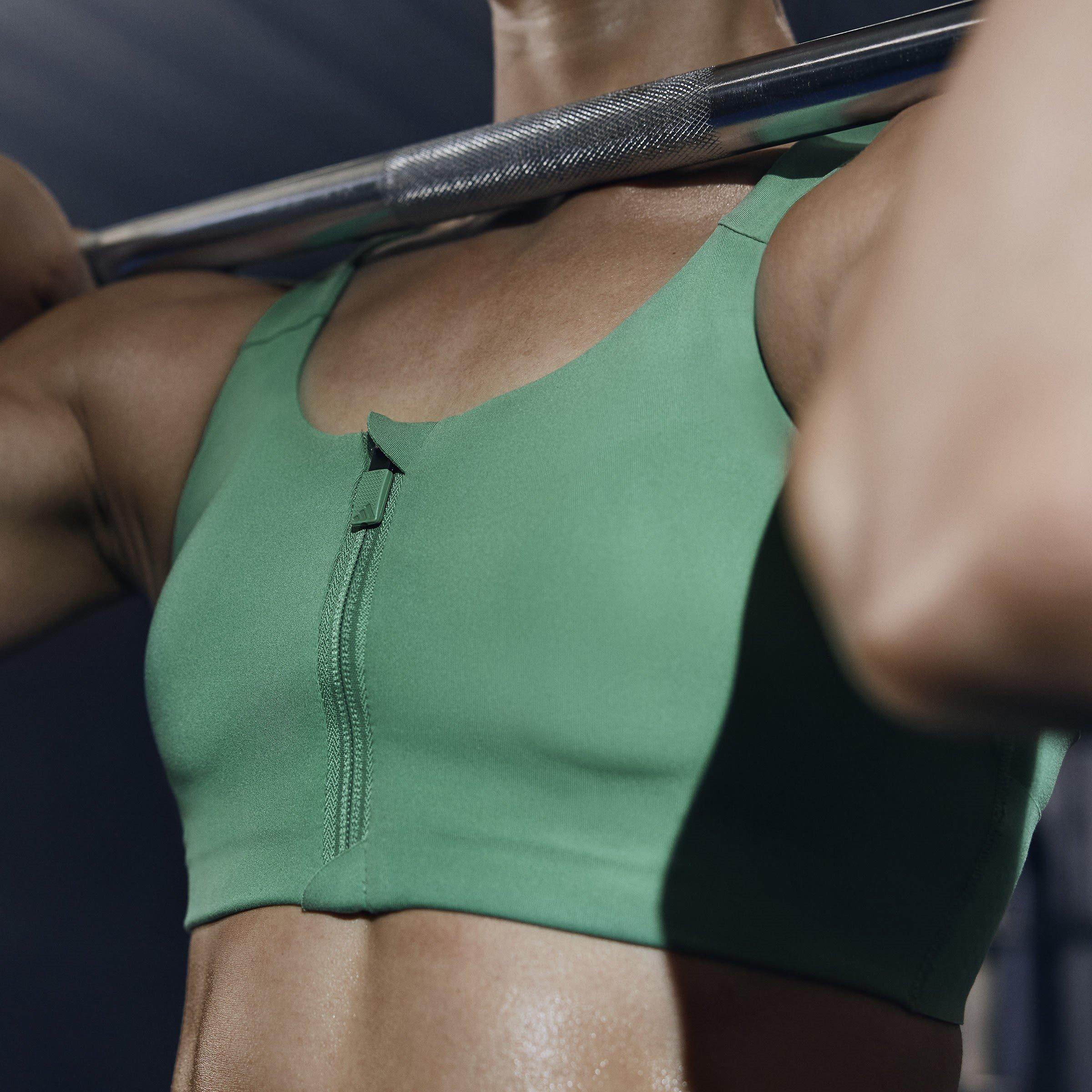 Groen - adidas - Lux Zipped High Impact Sports Bra - 10