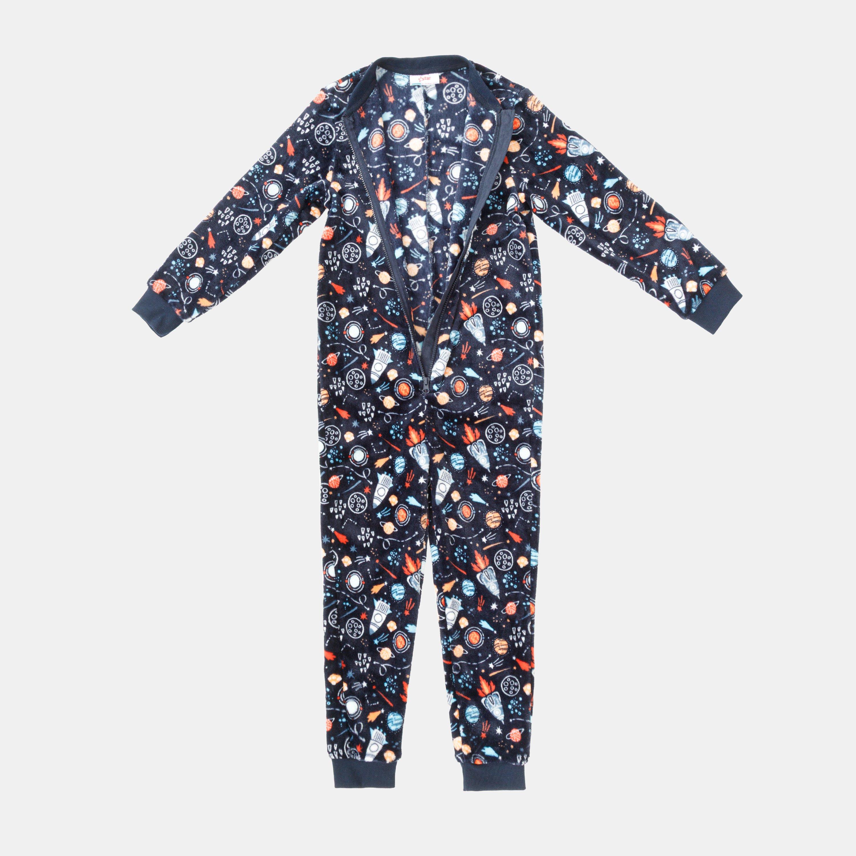 Space - Star - Fleece Onesie Game Print Junior - 3