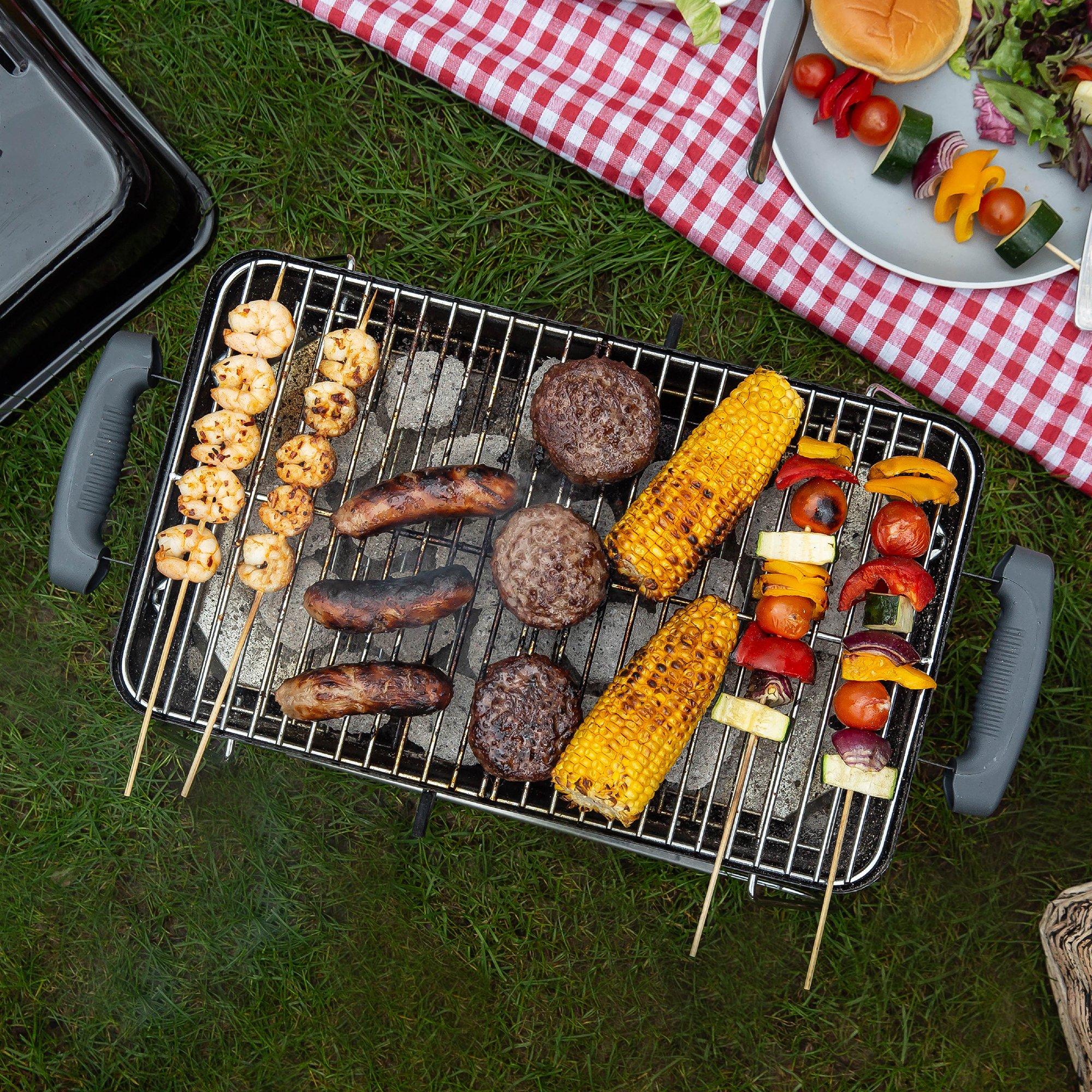 Black - George Foreman - GFPTBBQ1004B On-The-Go Portable Charcoal BBQ - 4