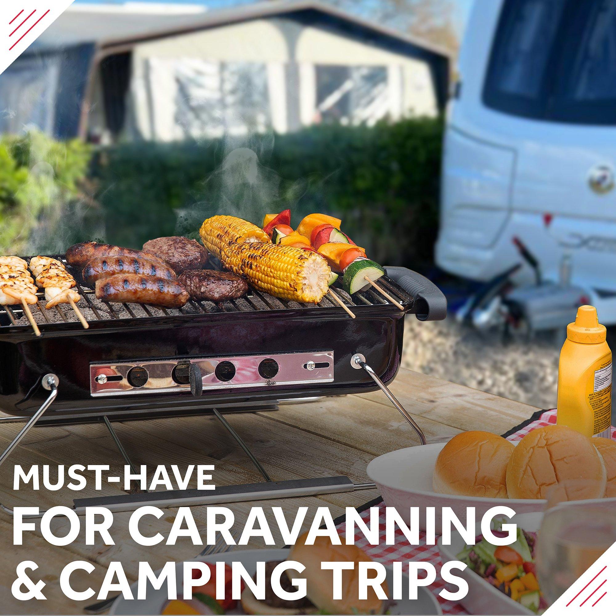 Black - George Foreman - GFPTBBQ1004B On-The-Go Portable Charcoal BBQ - 5