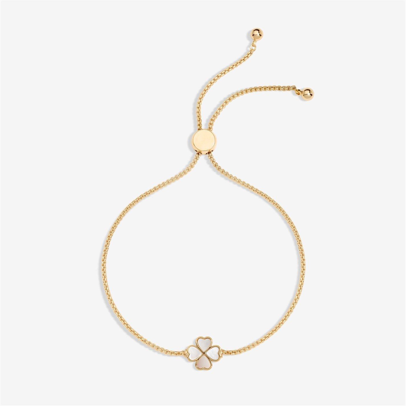 Gold - Jon Richard - Gold Plated MOP Heart Clover Toggle Bracelet - 1