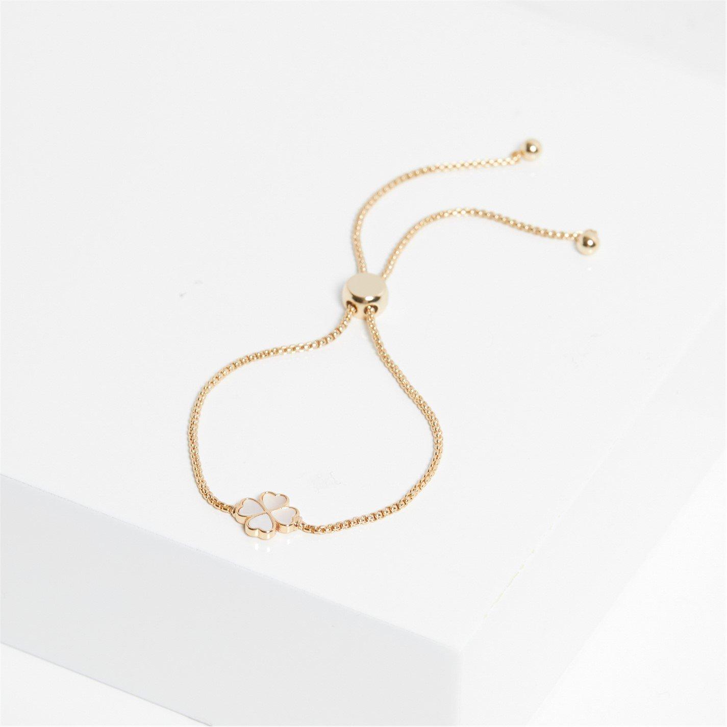 Gold - Jon Richard - Gold Plated MOP Heart Clover Toggle Bracelet - 3