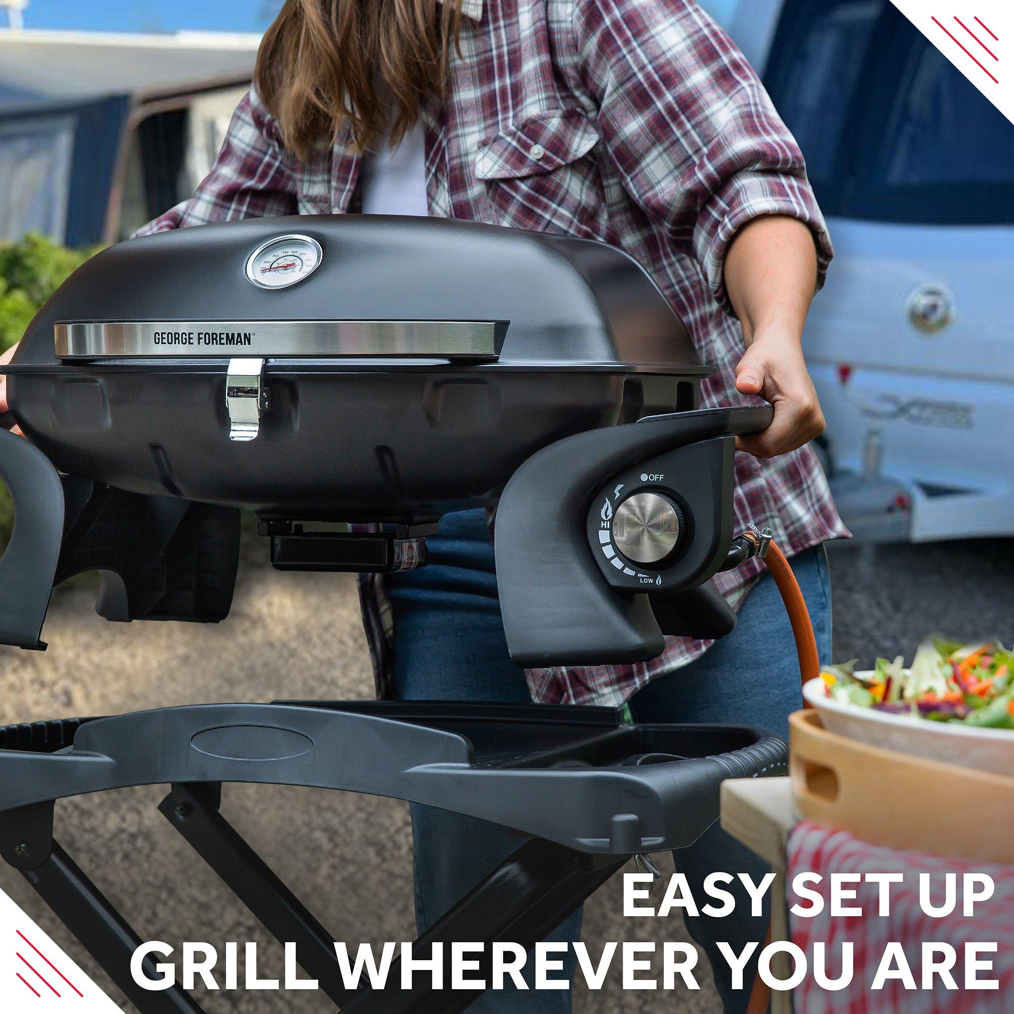 Black - George Foreman - GFSBBQ1TR Portable Gas BBQ 1 Burner - 5