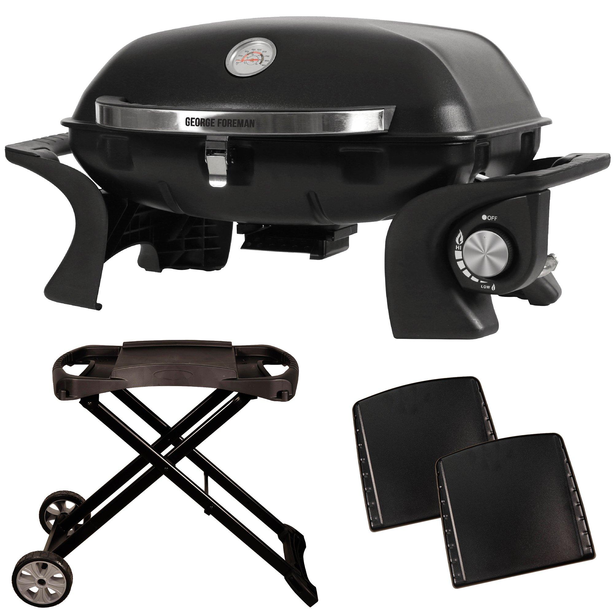Black - George Foreman - GFSBBQ1TR Portable Gas BBQ 1 Burner - 10