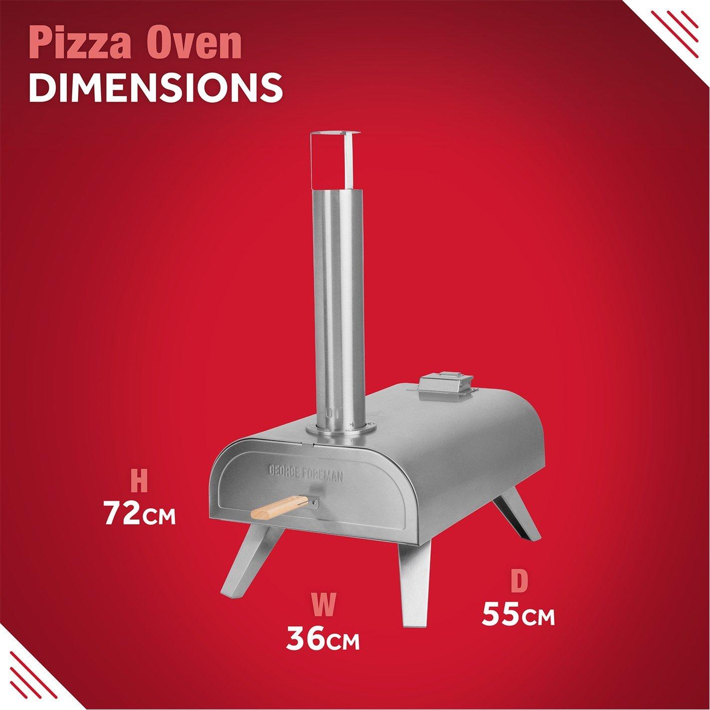 Stainless Steel - George Foreman - GFWPPO1SSPC 12'' Wood Pellet Pizza Oven - 2