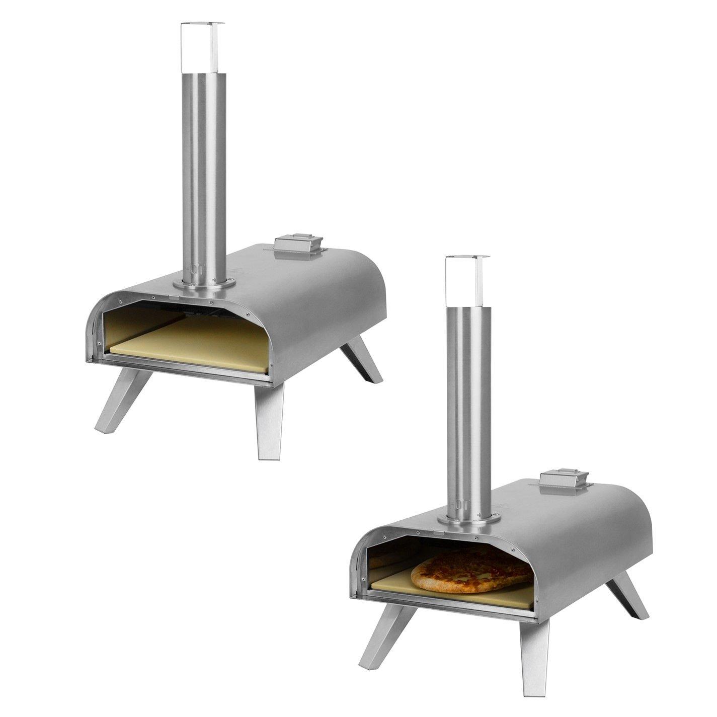 Stainless Steel - George Foreman - GFWPPO1SSPC 12'' Wood Pellet Pizza Oven - 14