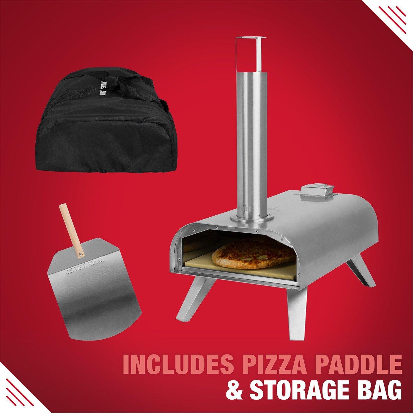 Stainless Steel - George Foreman - GFWPPO1SSPC 12'' Wood Pellet Pizza Oven - 3