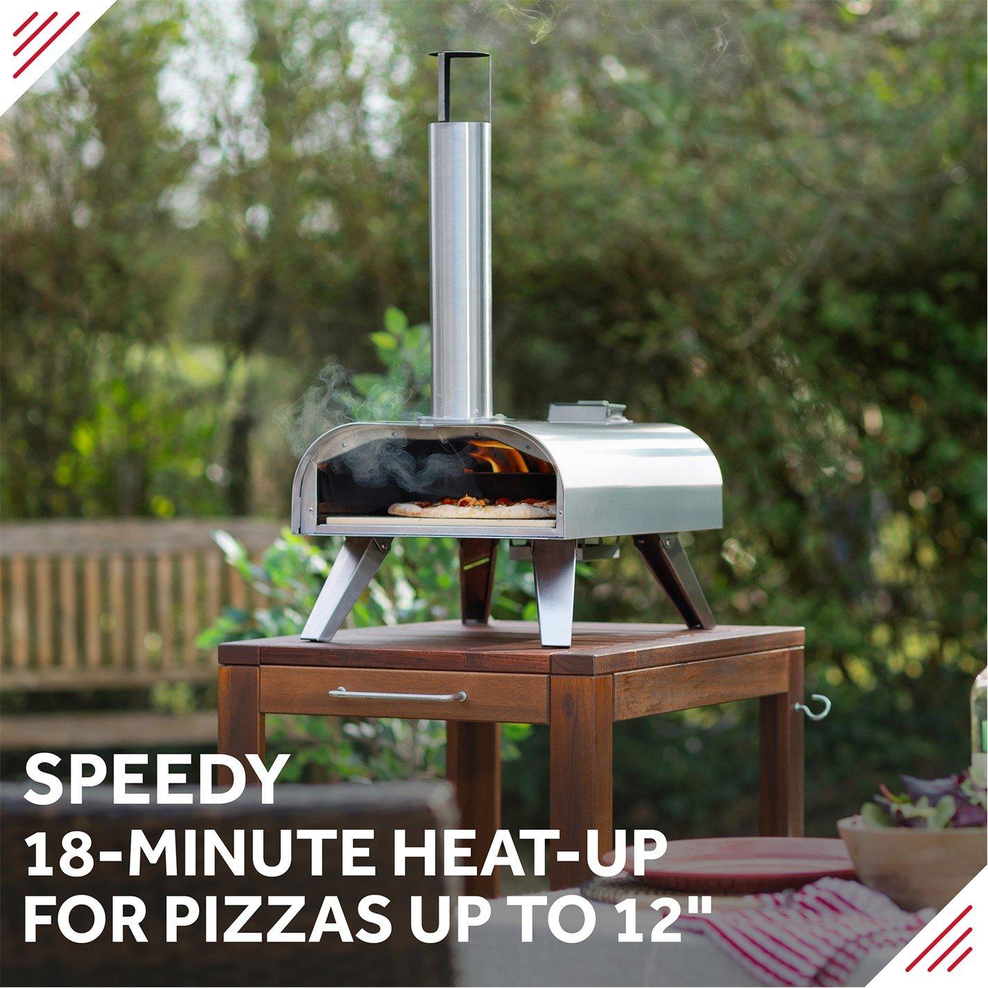 Stainless Steel - George Foreman - GFWPPO1SSPC 12'' Wood Pellet Pizza Oven - 4