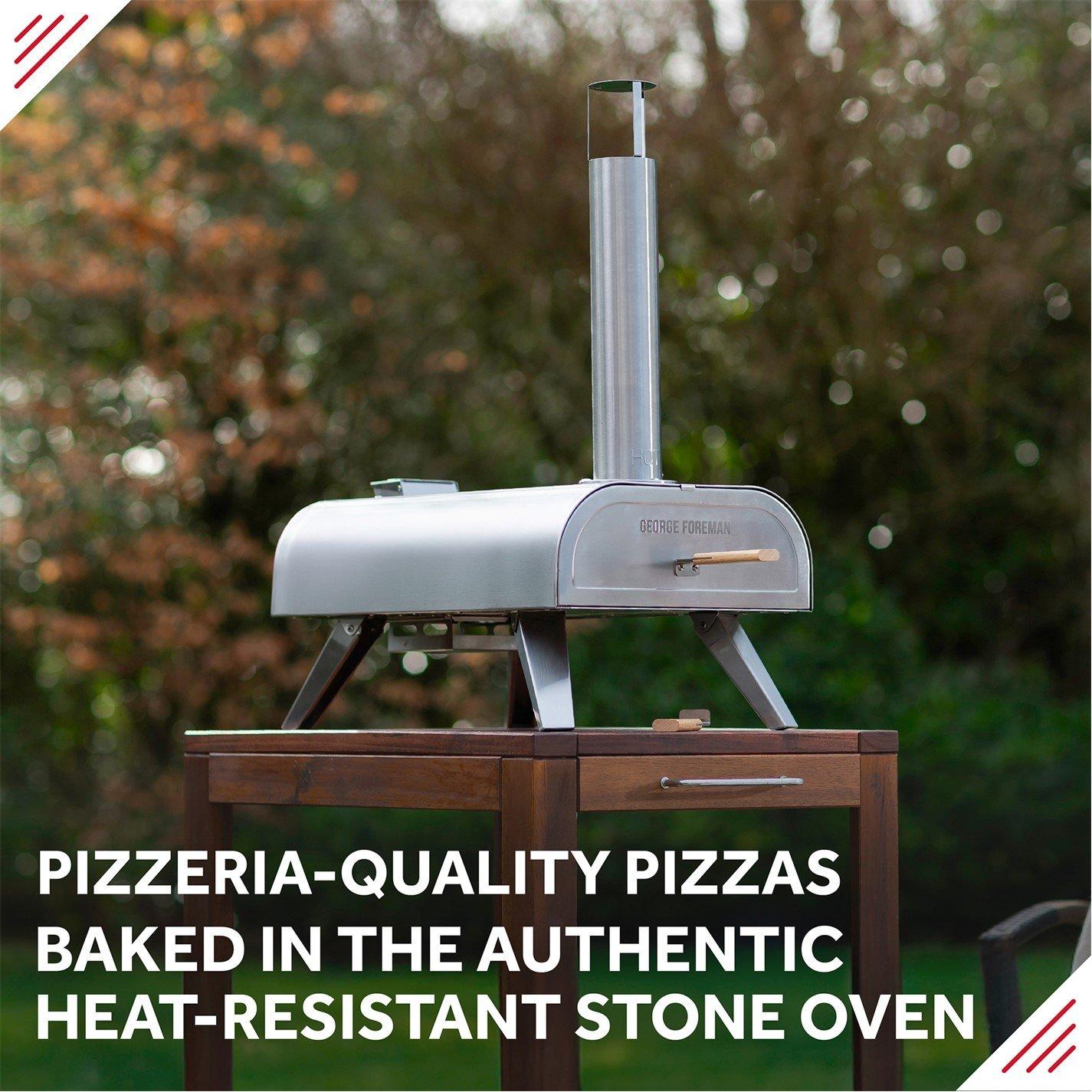 Stainless Steel - George Foreman - GFWPPO1SSPC 12'' Wood Pellet Pizza Oven - 6