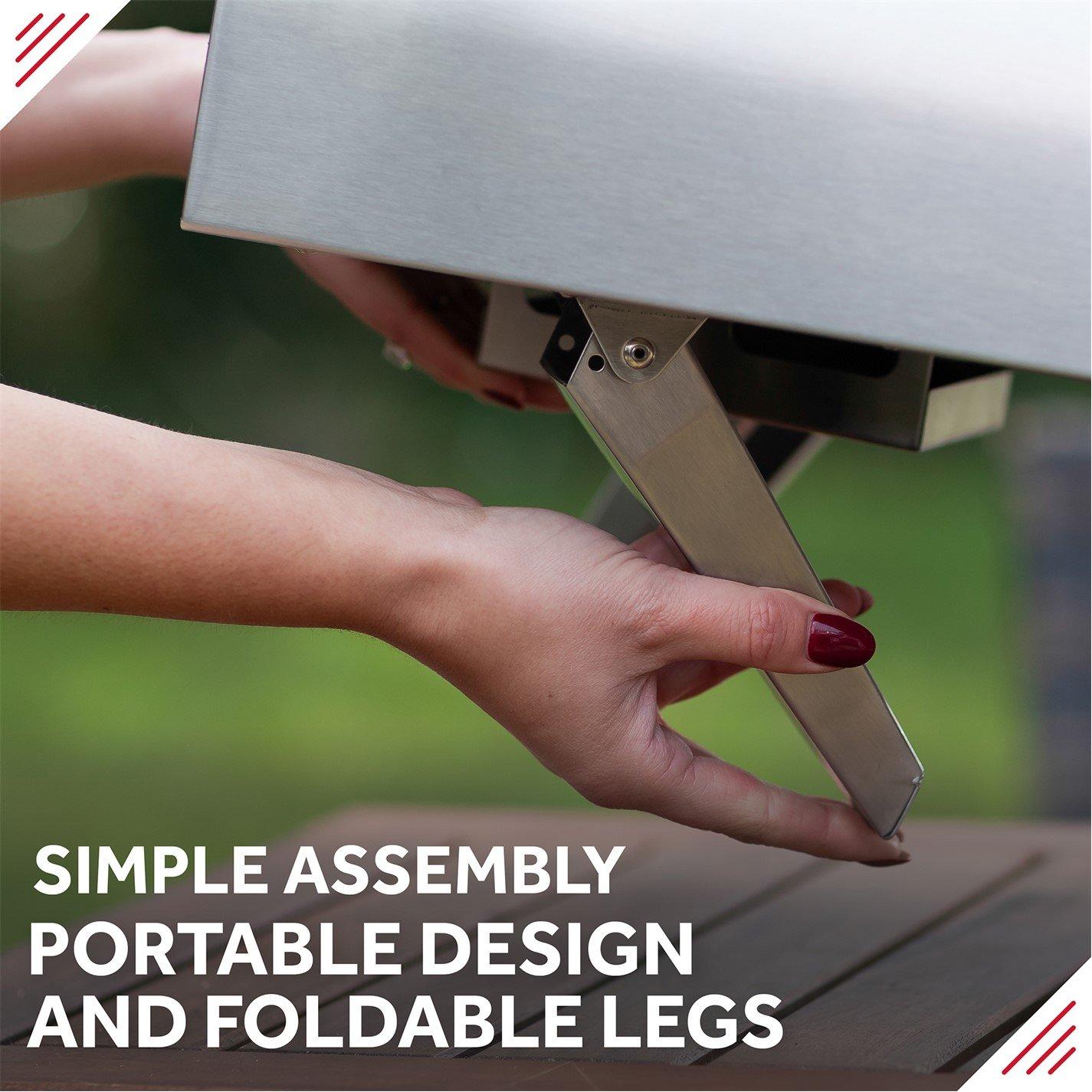 Stainless Steel - George Foreman - GFWPPO1SSPC 12'' Wood Pellet Pizza Oven - 8